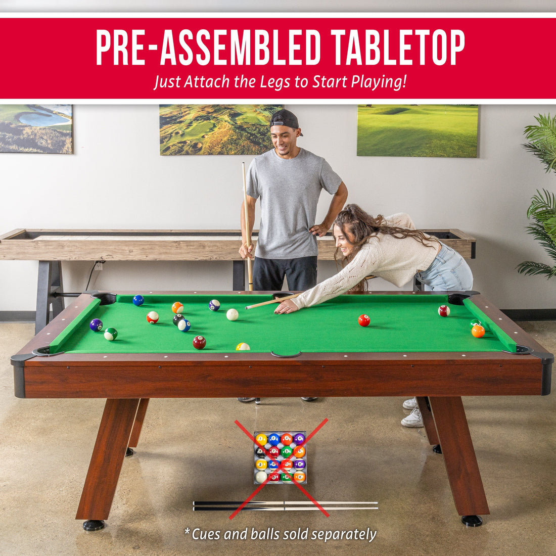 GoSports Pool Table Billiards Room Table for Adults & Family - Indoor ...