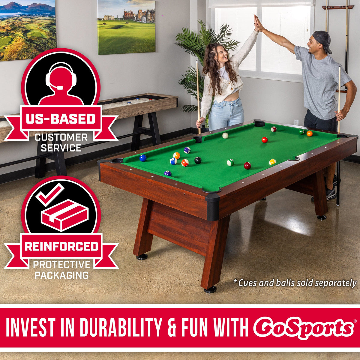 GoSports Pool Table Billiards Room Table for Adults & Family - Indoor ...