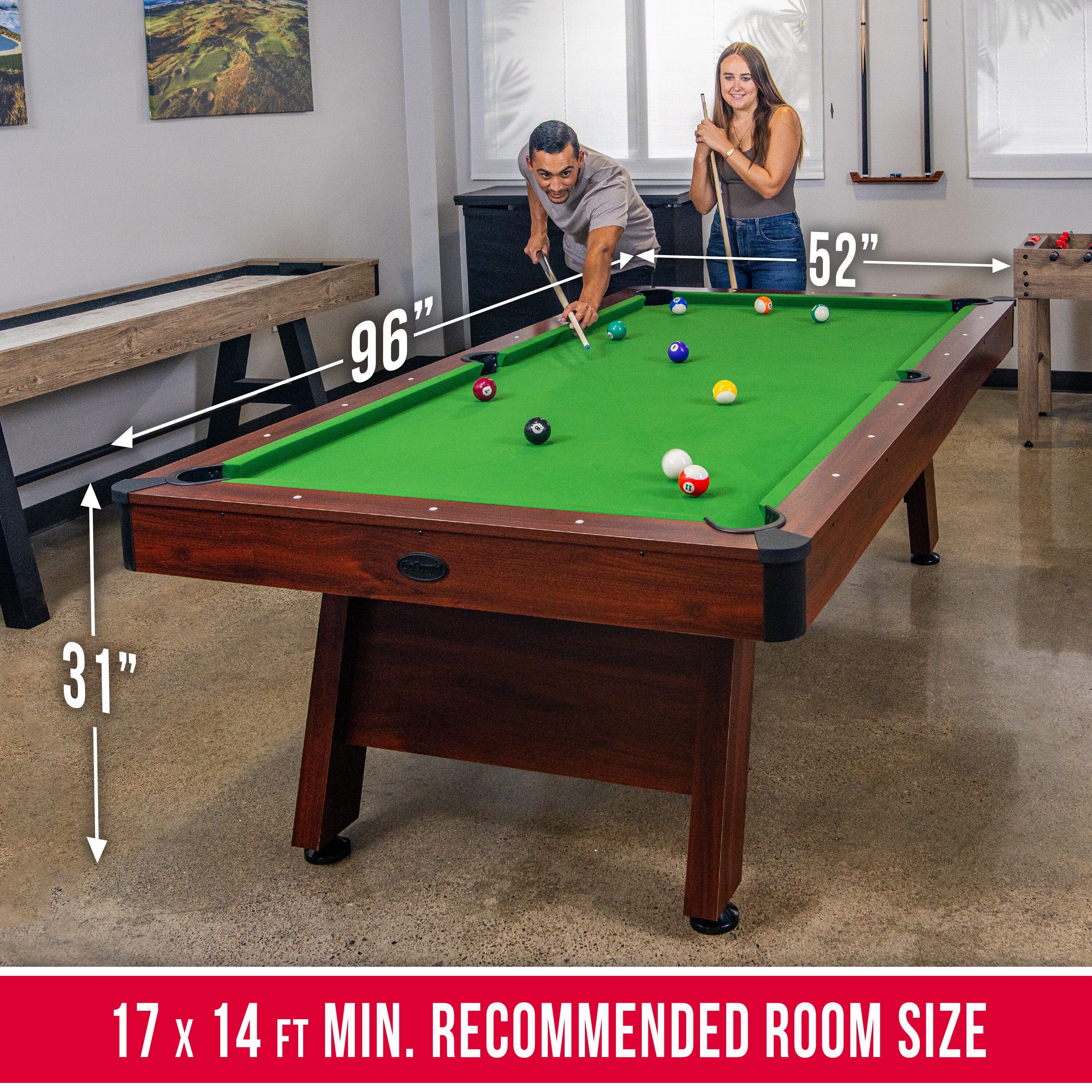 GoSports 8 ft Pool Tables with Wood Finish - Billiards Game Room Table for Adults & Family - Accessories Not Included Billiards Playgosports.com 
