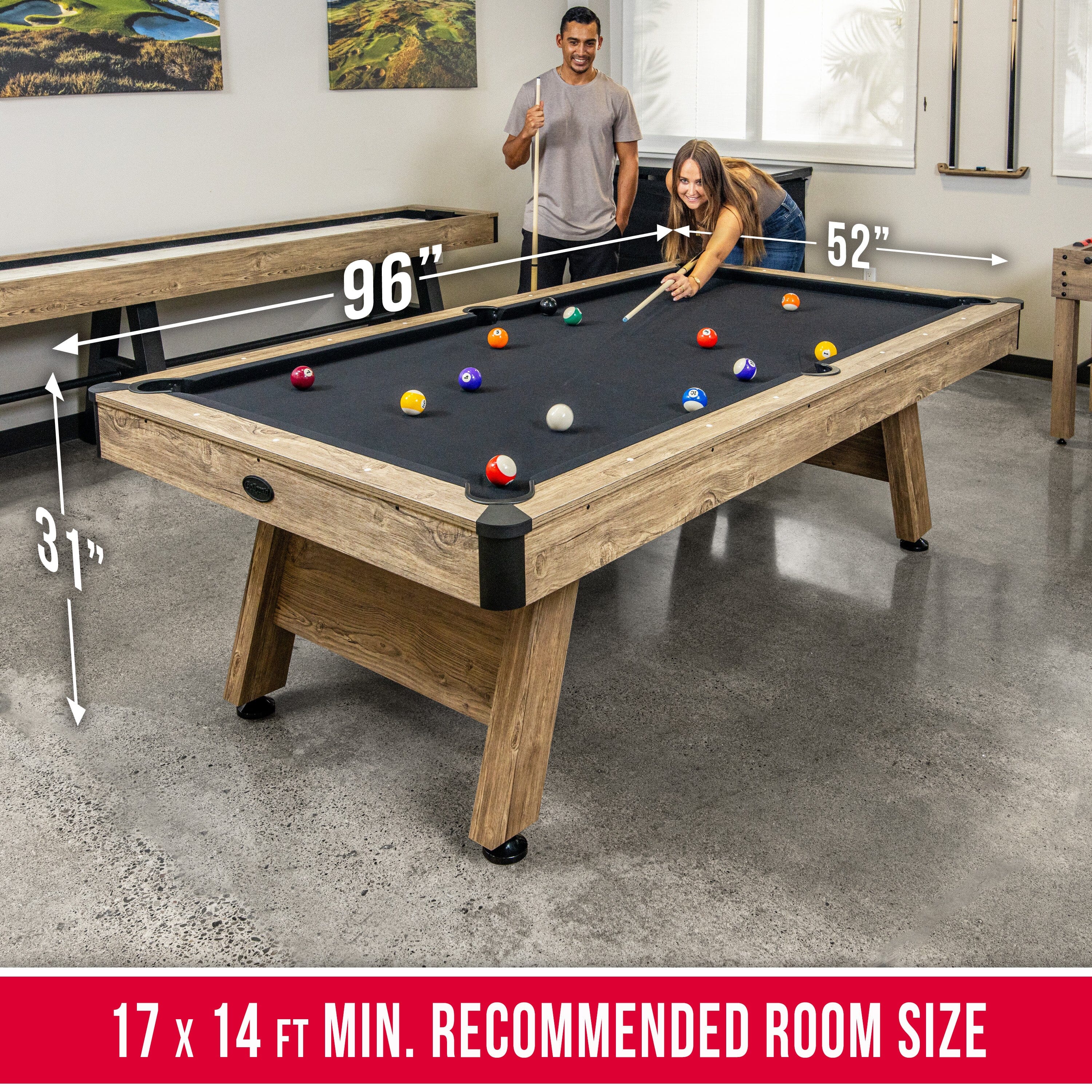 GoSports 8 ft Pool Tables with Wood Finish - Billiards Game Room Table for Adults & Family - Accessories Not Included Billiards Playgosports.com 