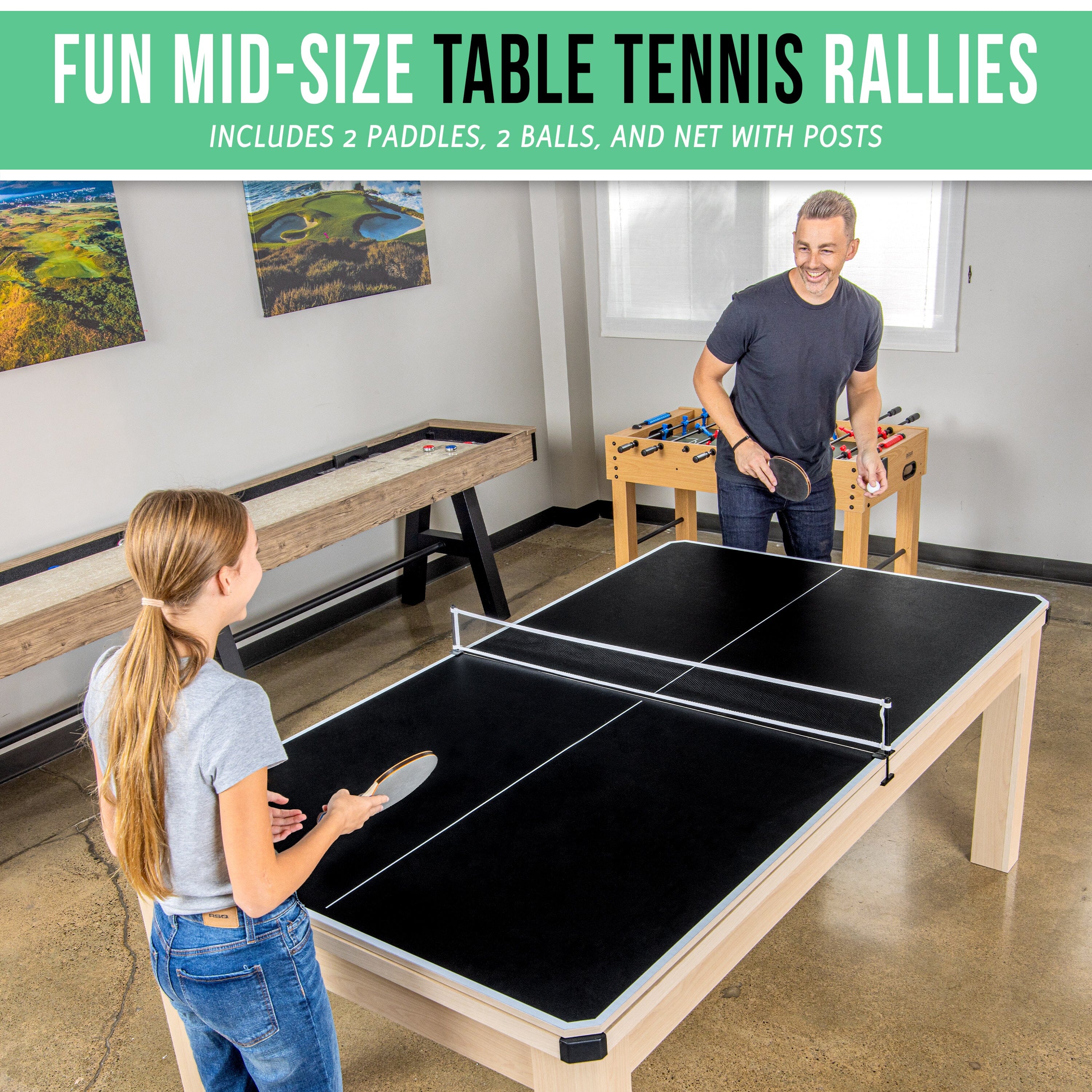 GoSports 7 ft 3 in 1 Pool, Dining, & Table Tennis Combo Table - Convertible Top Game Table with Billiards and Table Tennis Accessories GoSports 