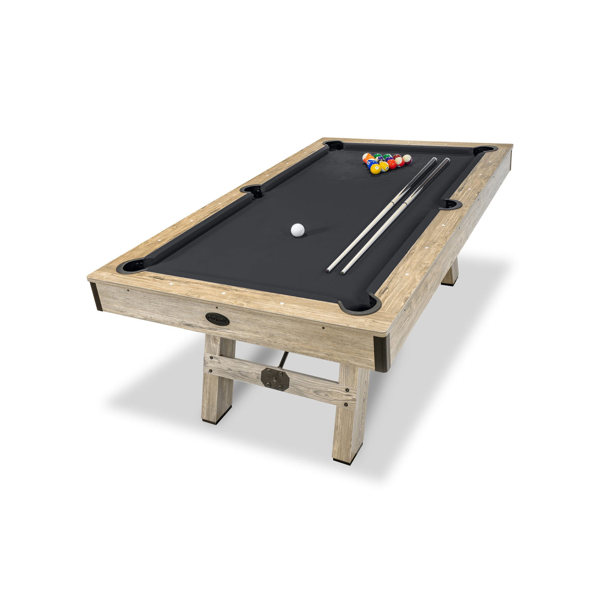 7' Rustic Wood Finish Pool Table with Accessories GoSports Billiards Black/Brown 