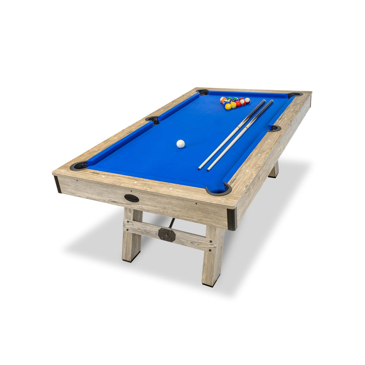 7' Rustic Wood Finish Pool Table with Accessories GoSports Billiards Blue/Brown 
