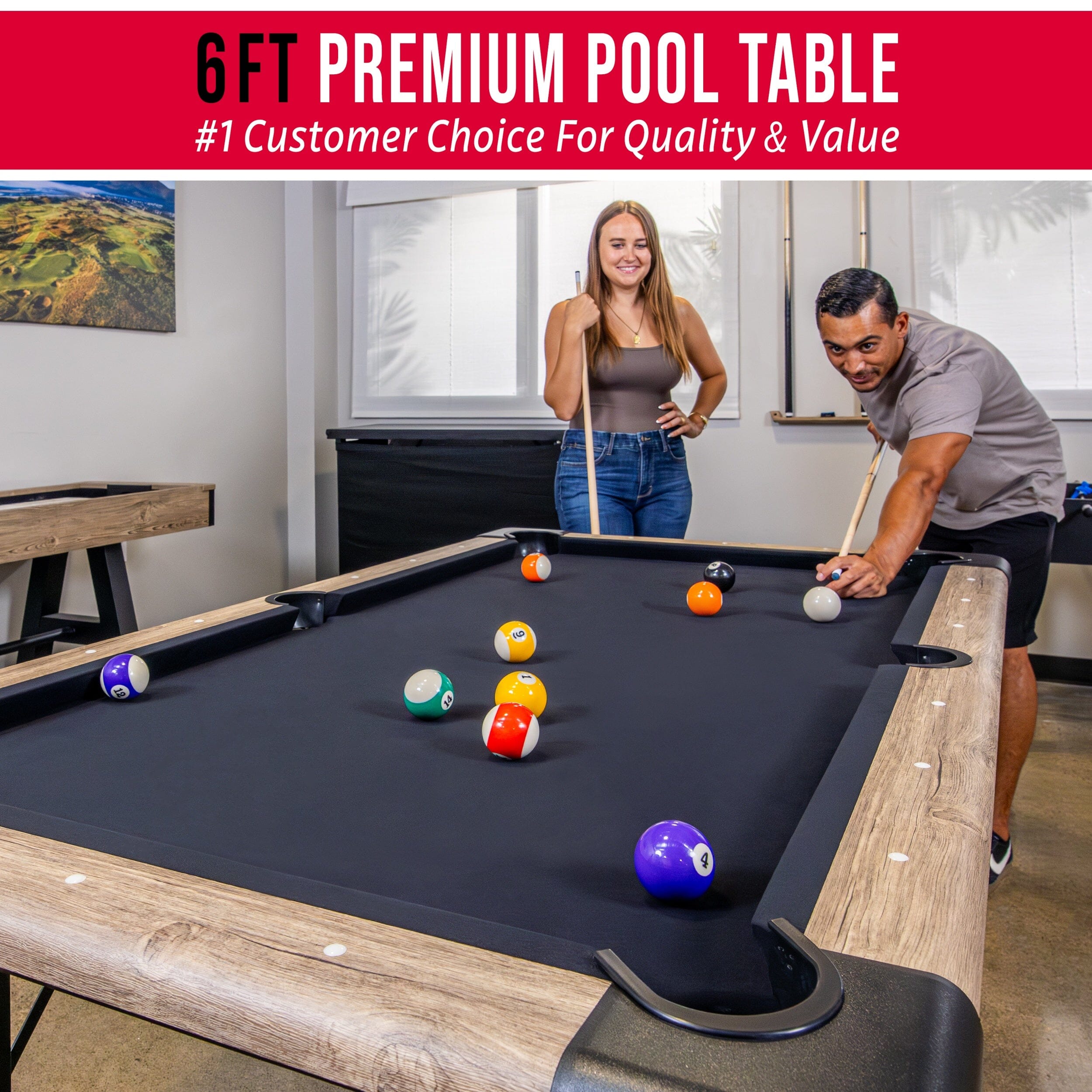 GoSports 6 ft Foldable Pool Table - Portable Billiards Table with Accessories PlayGoSports.com 
