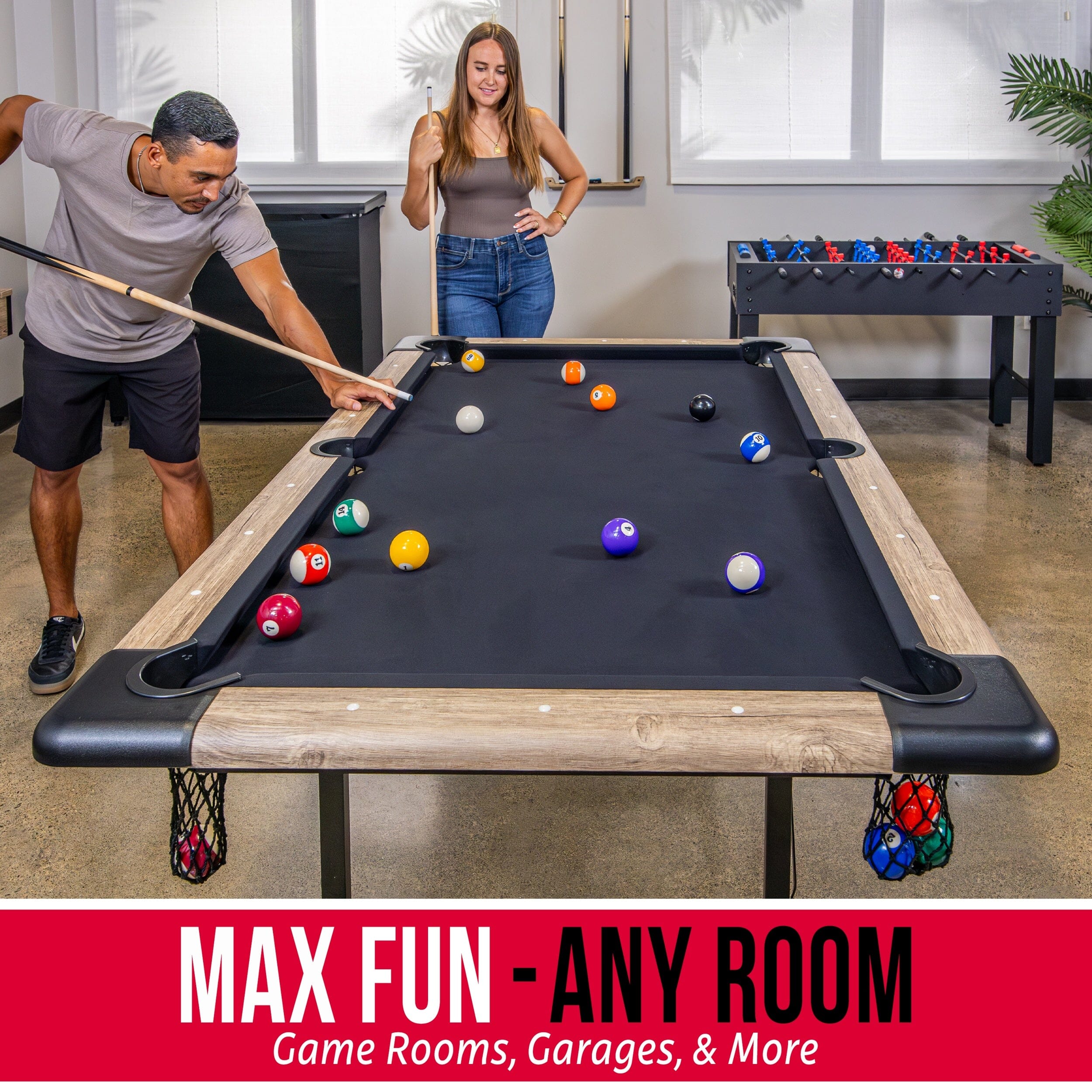 GoSports 6 ft Foldable Pool Table - Portable Billiards Table with Accessories PlayGoSports.com 