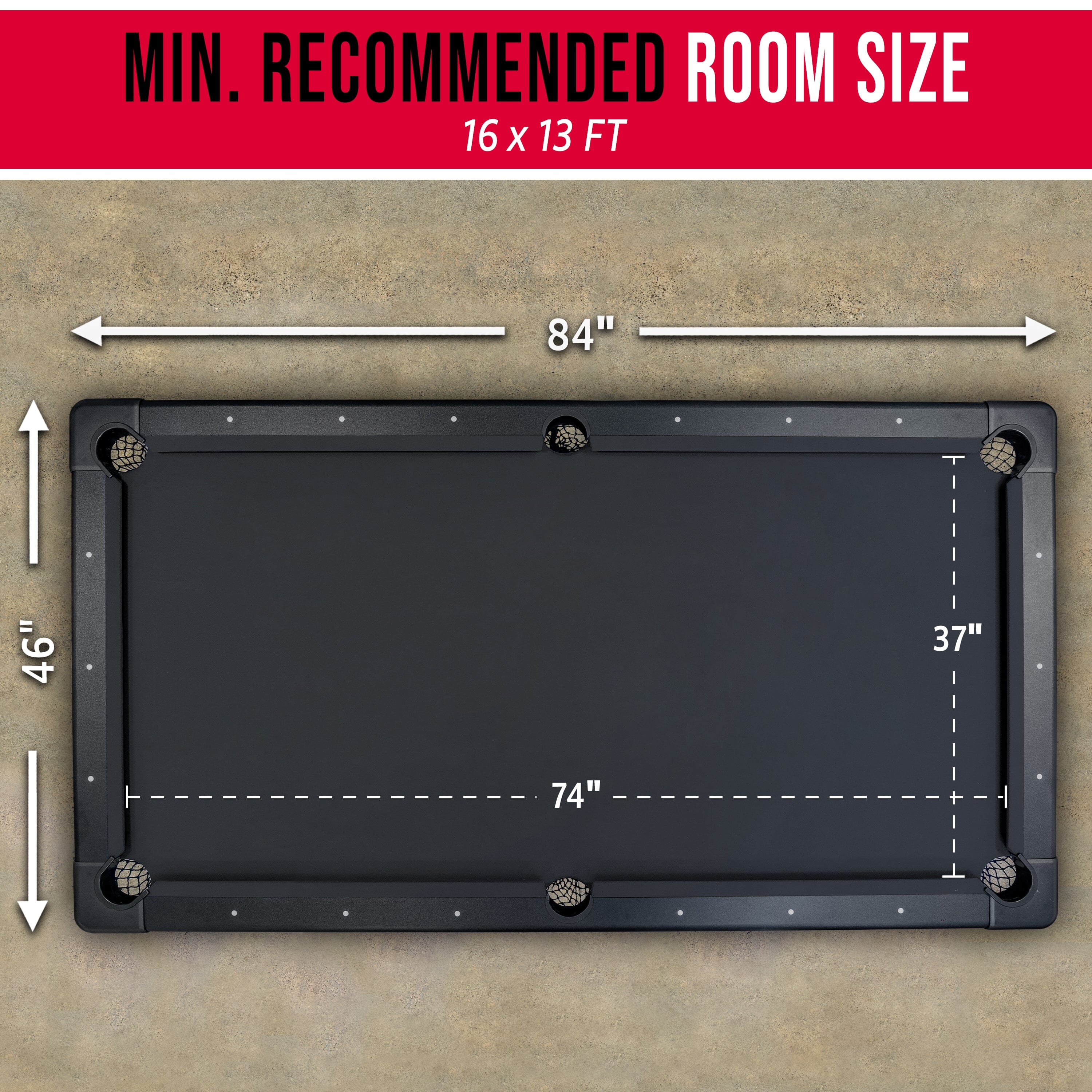 GoSports Mid-Size 7ft x 3.9ft Billiards Game Table - Foldable Design, Includes Full Set of Pool Balls, 2 Cue Sticks, Chalk, and Felt Brush GoSports 