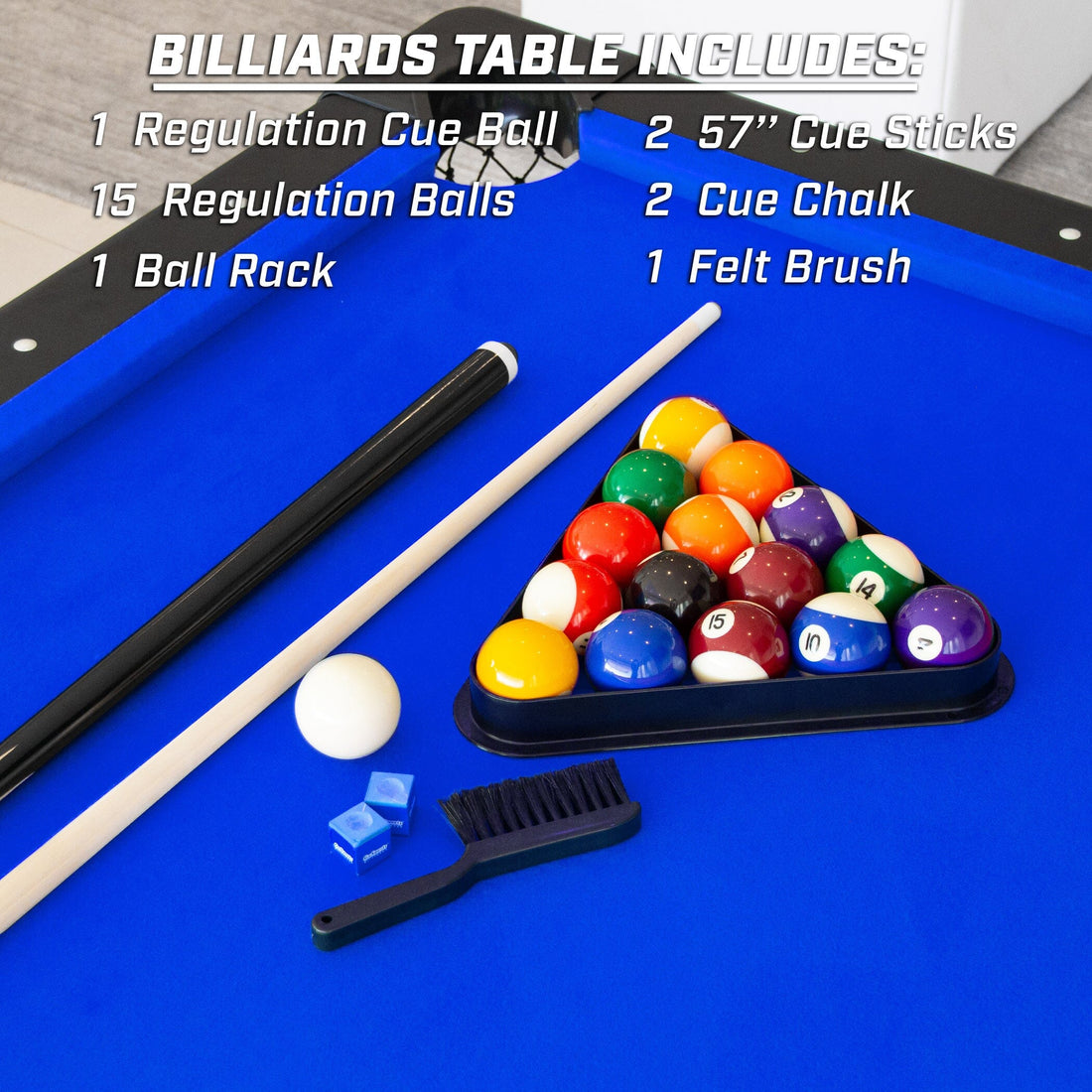 GoSports Mid-Size 7ft x 3.9ft Billiards Game Table - Foldable Design ...