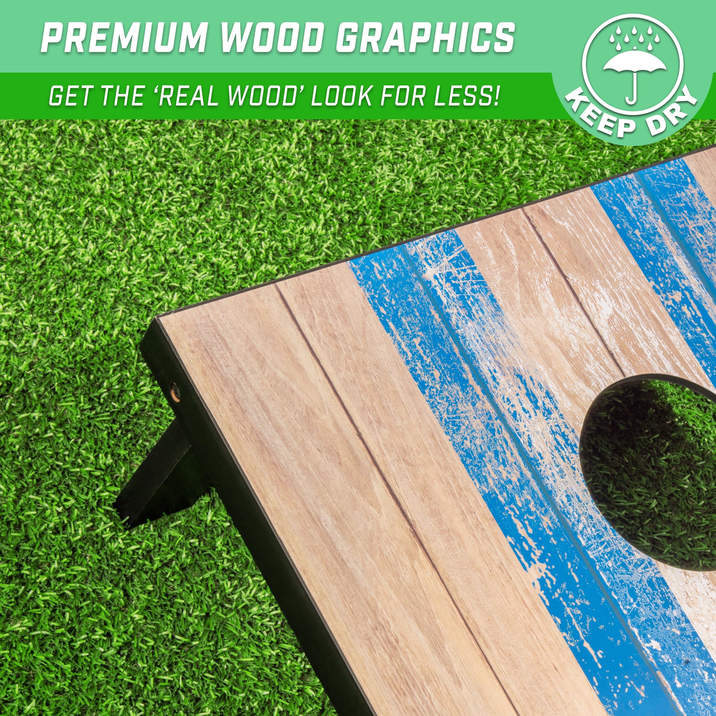 GoSports 3 ft x 2 ft Design Cornhole Game Set - Barnwood GoSports 