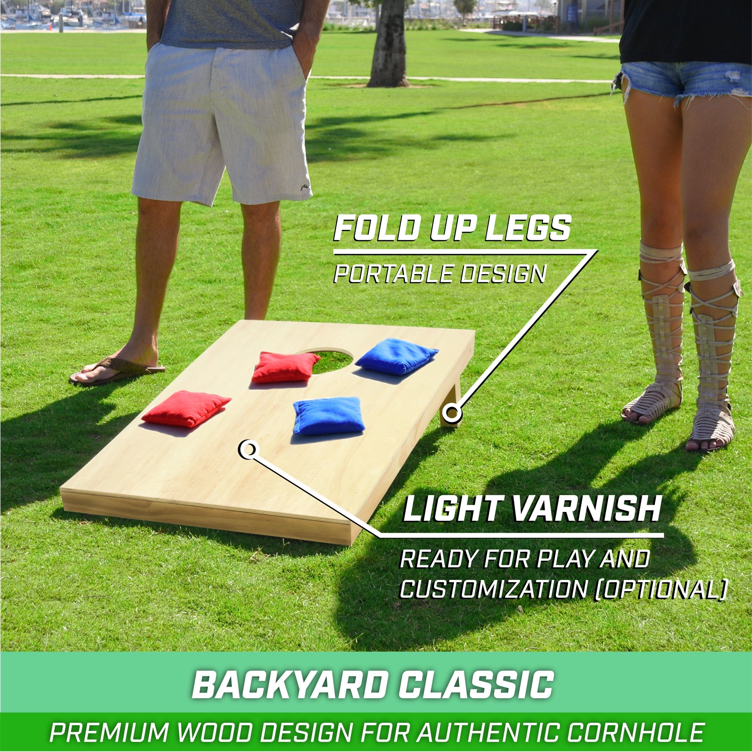 GoSports 3 ft x 2 ft Solid Wood Premium Cornhole Set Cornhole GoSports 