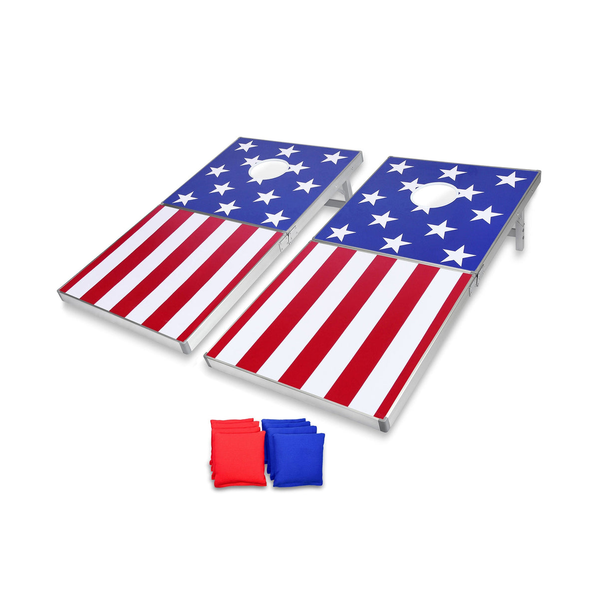 4' x 2' Aluminum Frame Cornhole Game Set Cornhole GoSports Cornhole American Flag 