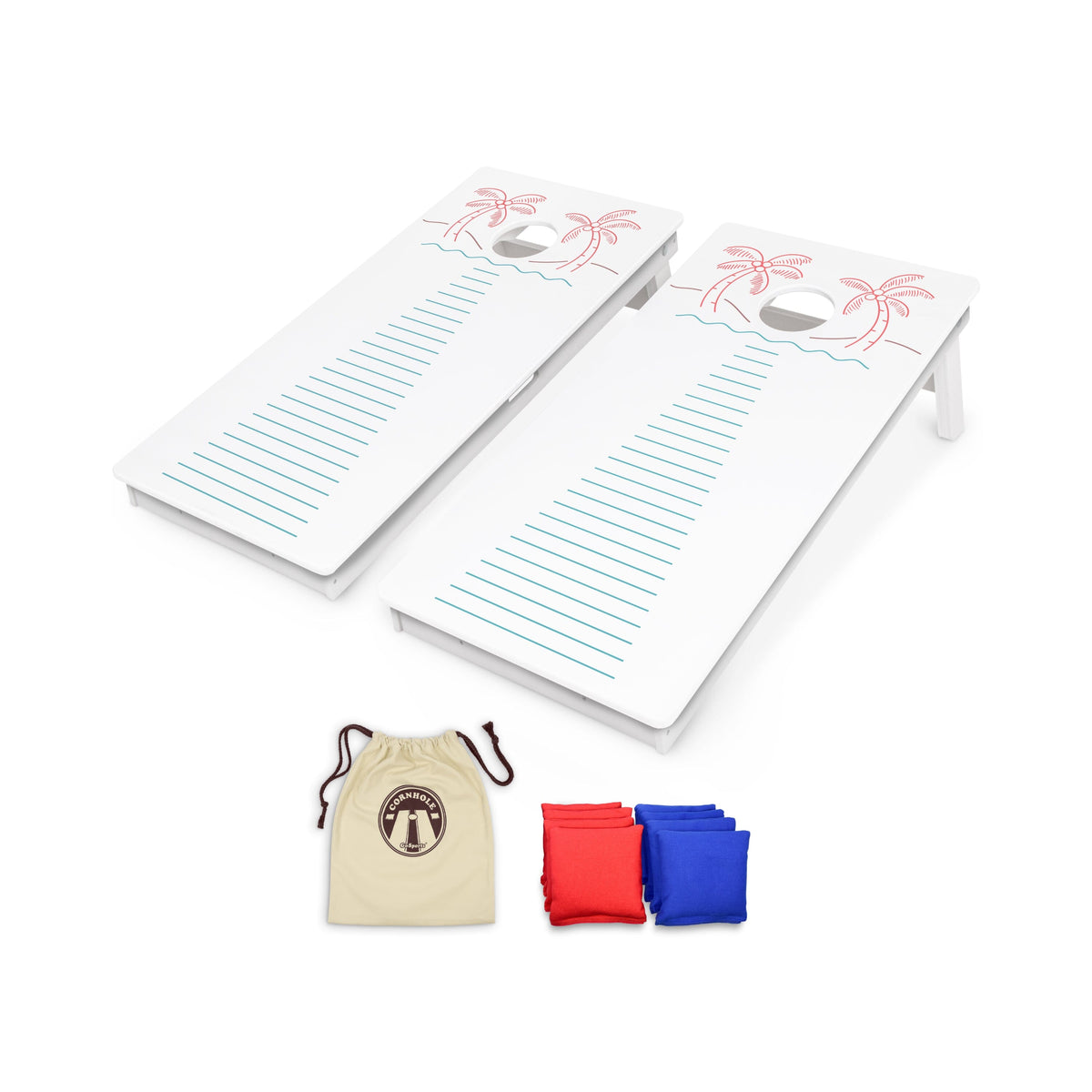 4' x 2' Resort Collection All Weather Cornhole Set GoSports Cornhole Palms 