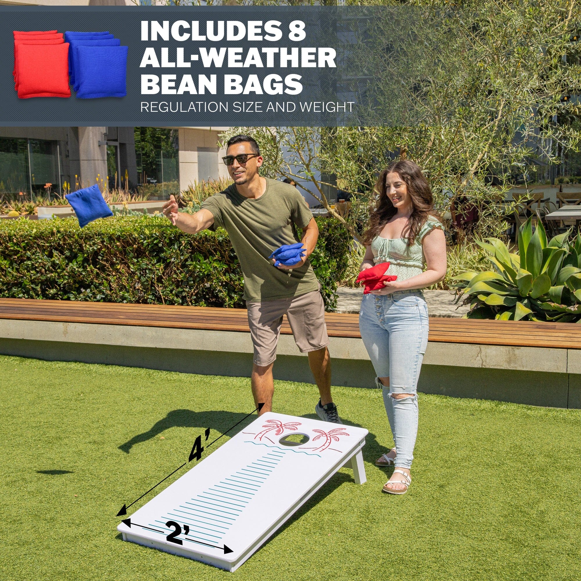 GoSports 4 x 2 ft Resort Collection All Weather Cornhole Board Set PlayGoSports.com 