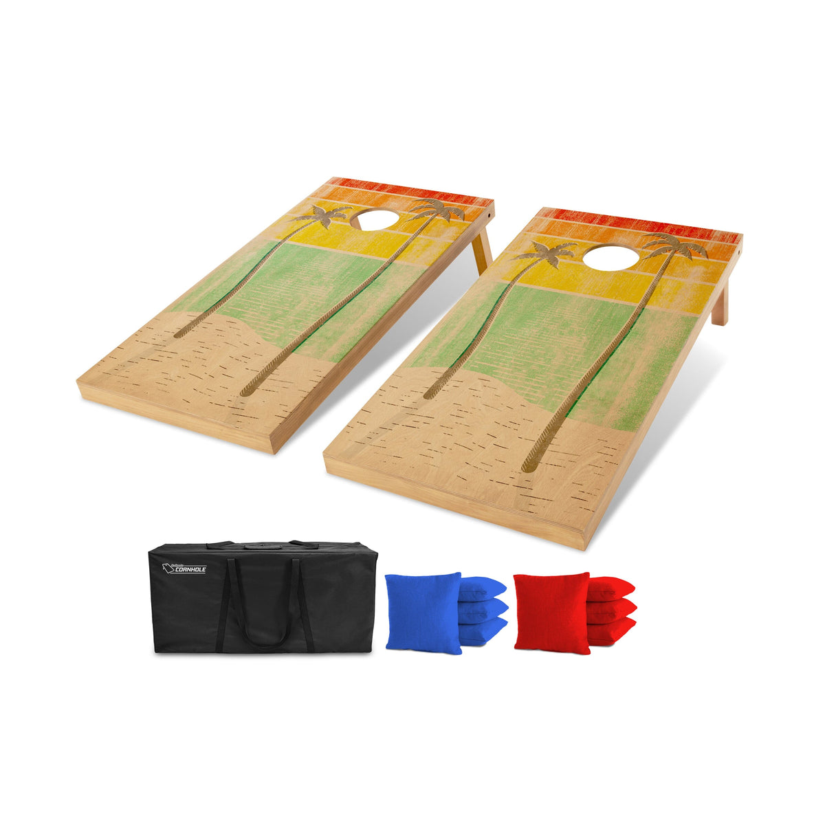 4' x 2' Wood Design Cornhole Set Cornhole GoSports Cornhole Retro Beach 