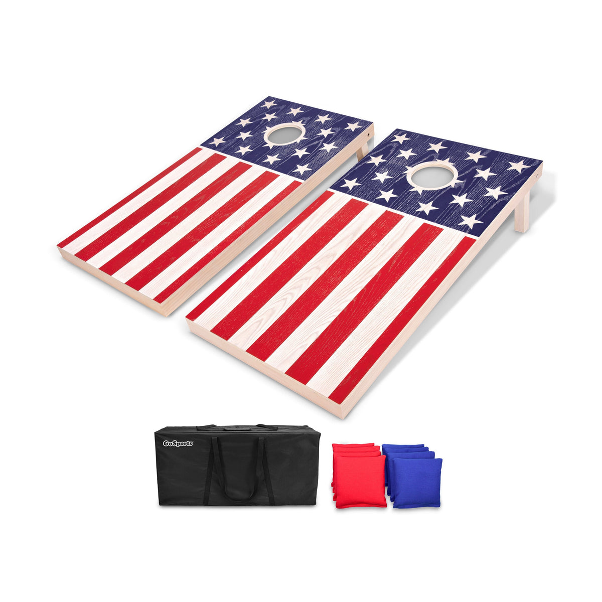American Flag solid wood cornhole