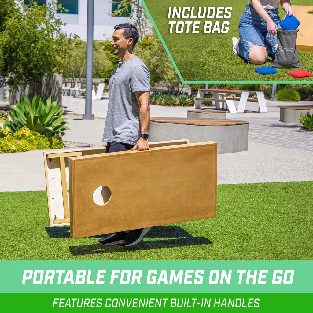 GoSports 4 ft x 2 ft Commercial Grade Cornhole Boards Set - Light Brown Playgosports.com 