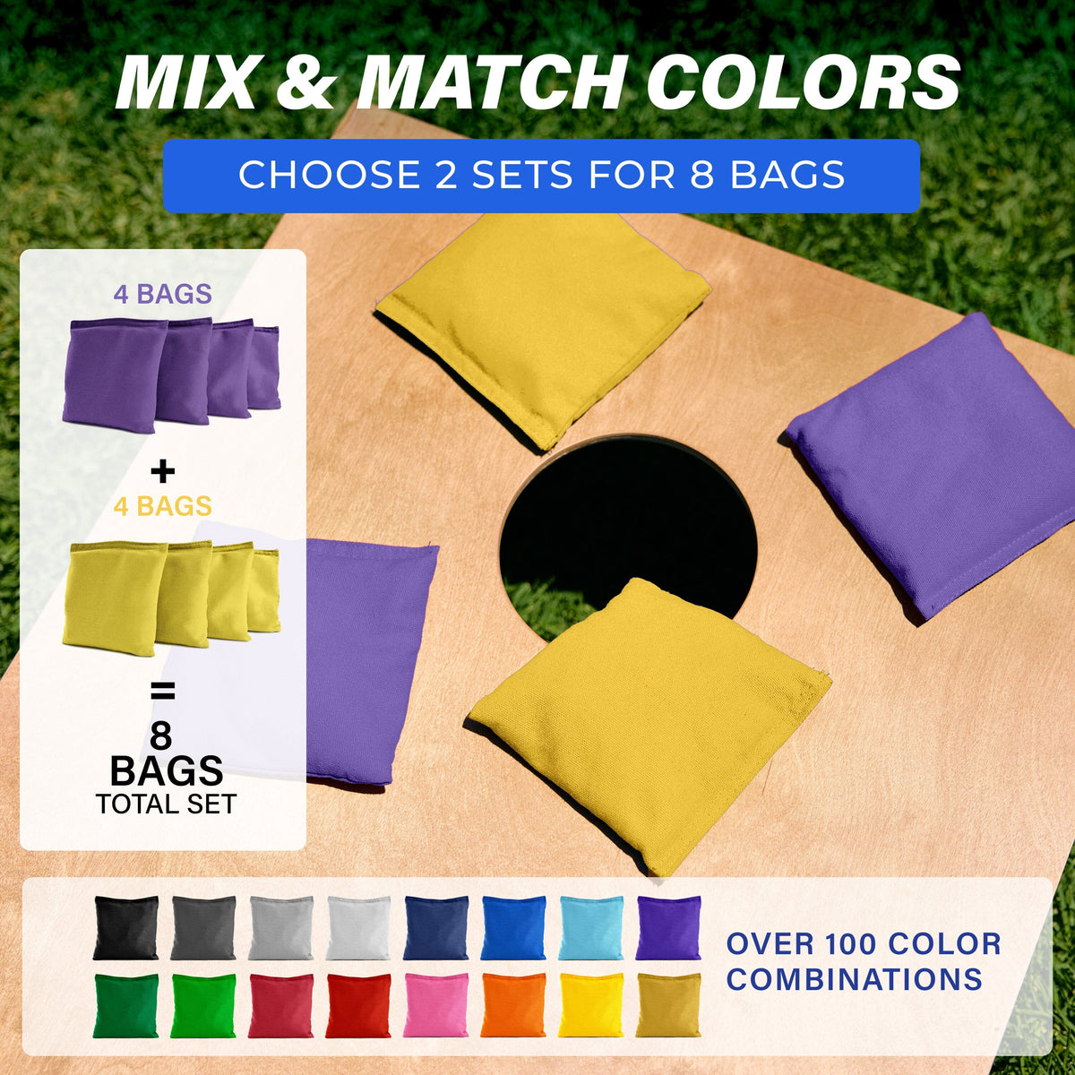 Premium Cornhole Bean Bags, 4 pack Cornhole GoSports Cornhole 