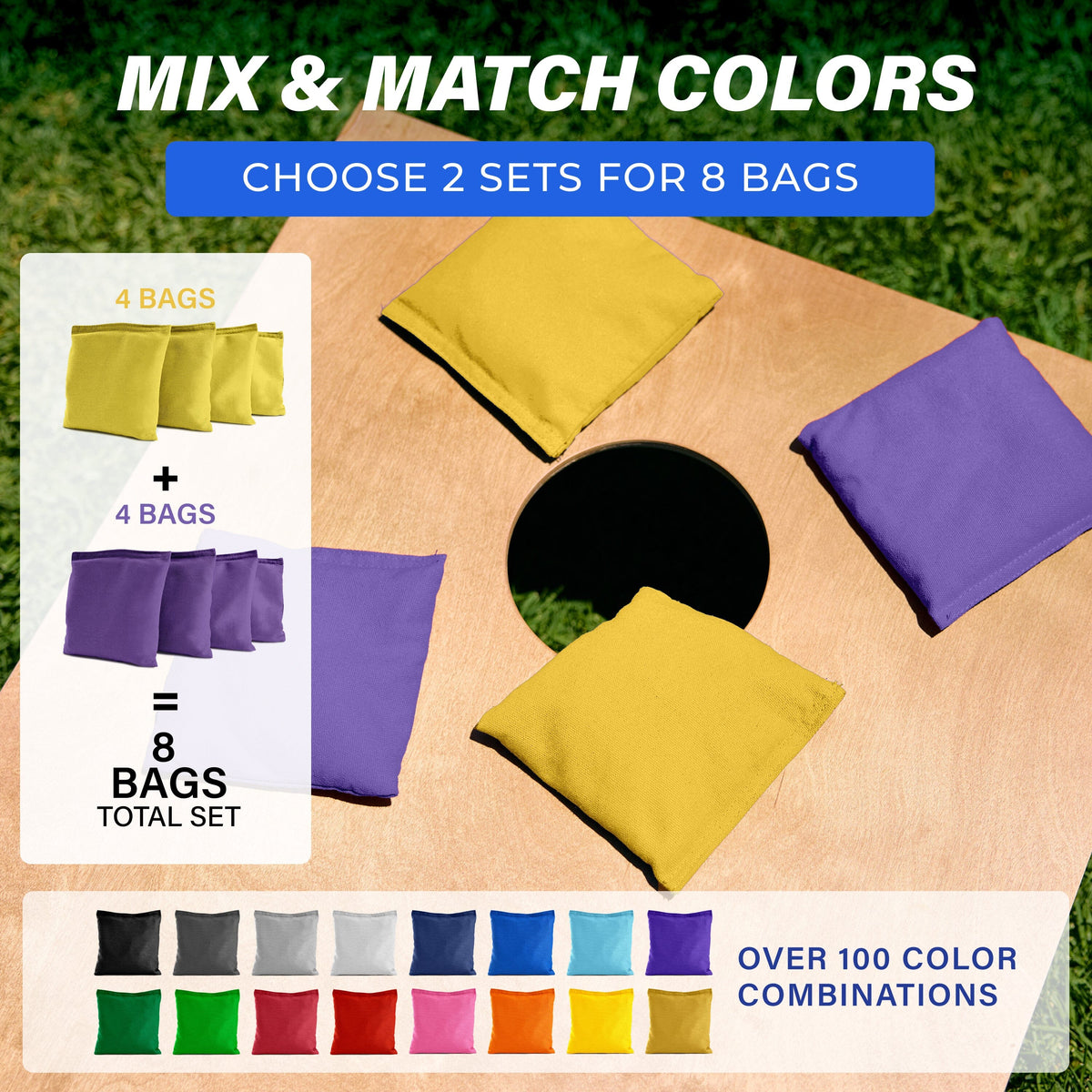 Premium Cornhole Bean Bags, 4 pack Cornhole GoSports Cornhole 