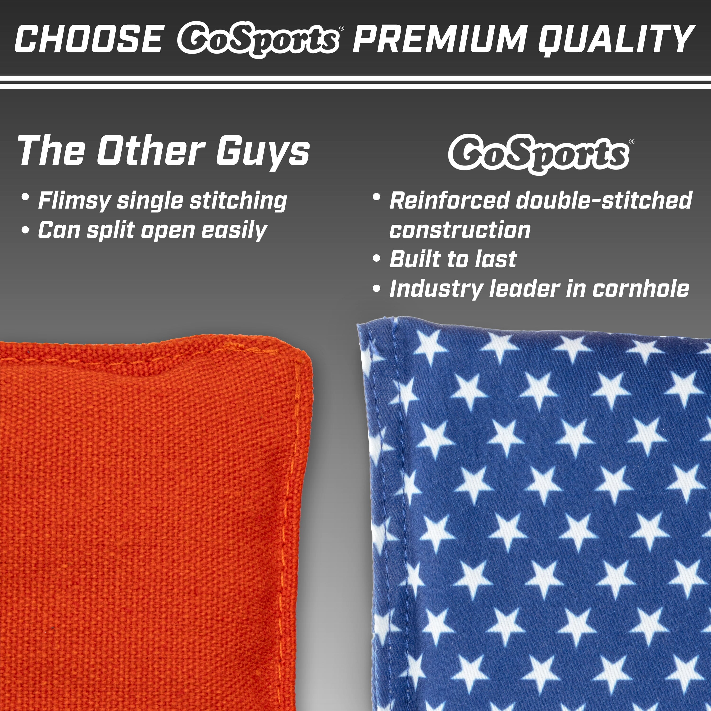 GoSports Official Regulation Cornhole Bean Bags Set of 8 - All Weather - Classic American Stars and Stripes Cornhole GoSports 