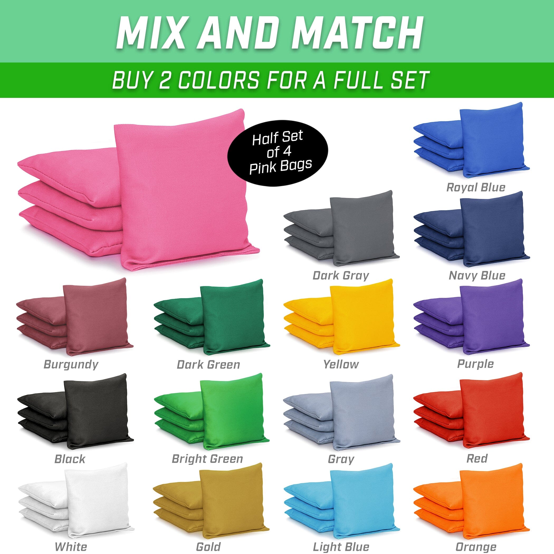 GoSports Cornhole Bean Bags Set of 4 - Regulation All Weather - Classic Pink Cornhole GoSports 