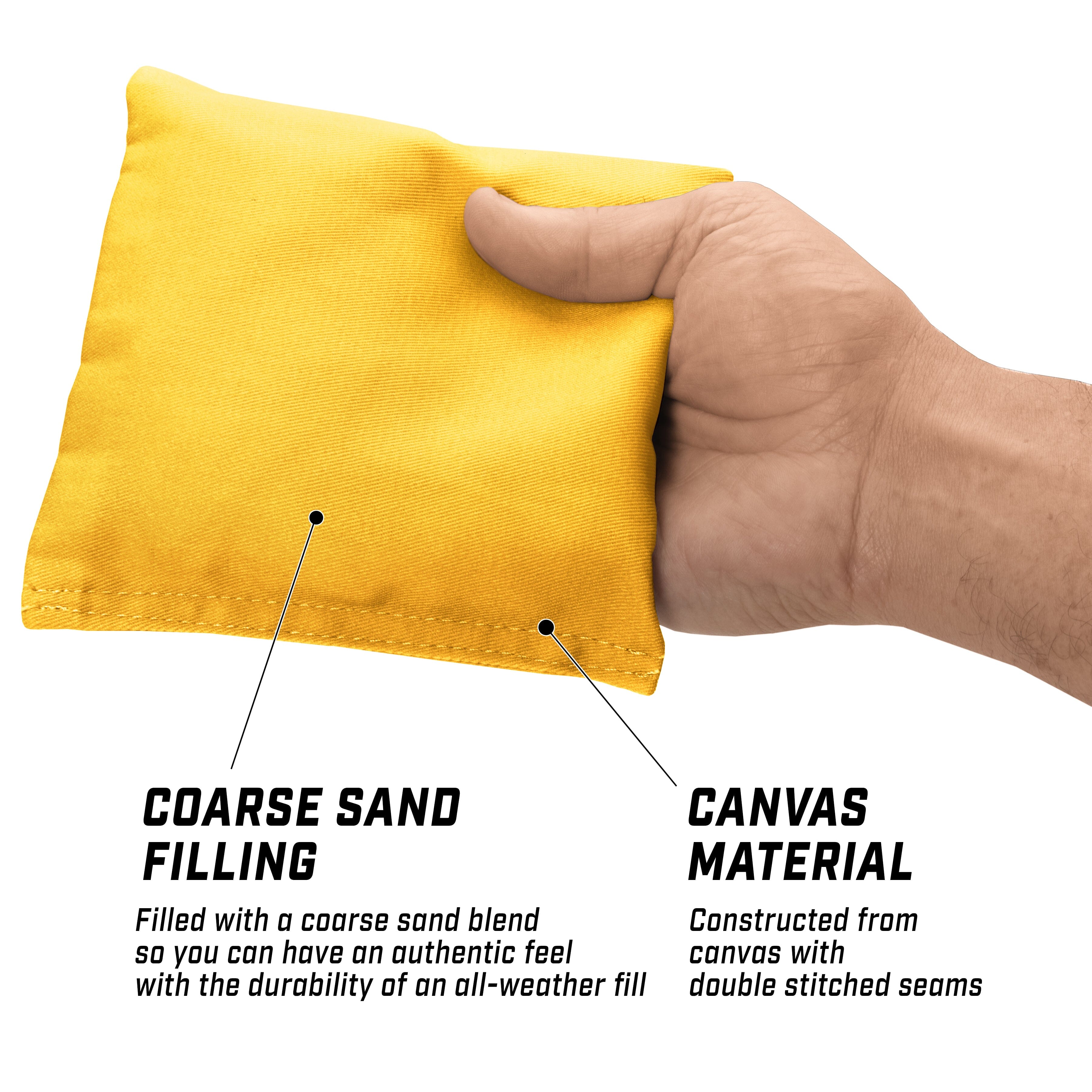 GoSports Cornhole Bean Bags Set of 4 - Regulation All Weather - Classic Yellow Cornhole GoSports 