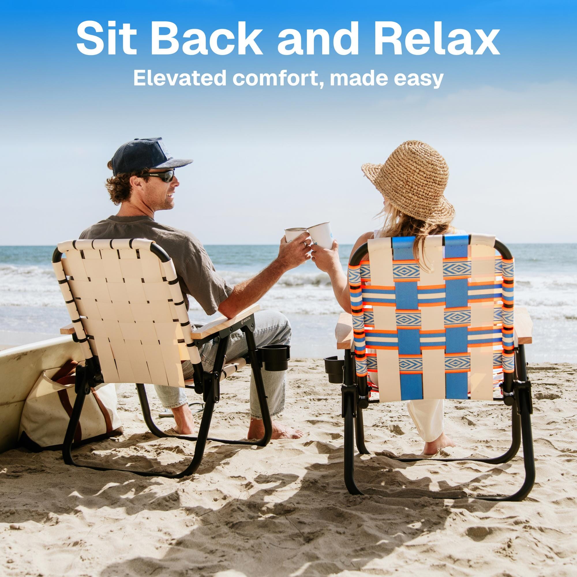 GoSports WOVN Beach Backpack Chair - 9 Styles Available - Premium Folding Camping Chair GoSports 