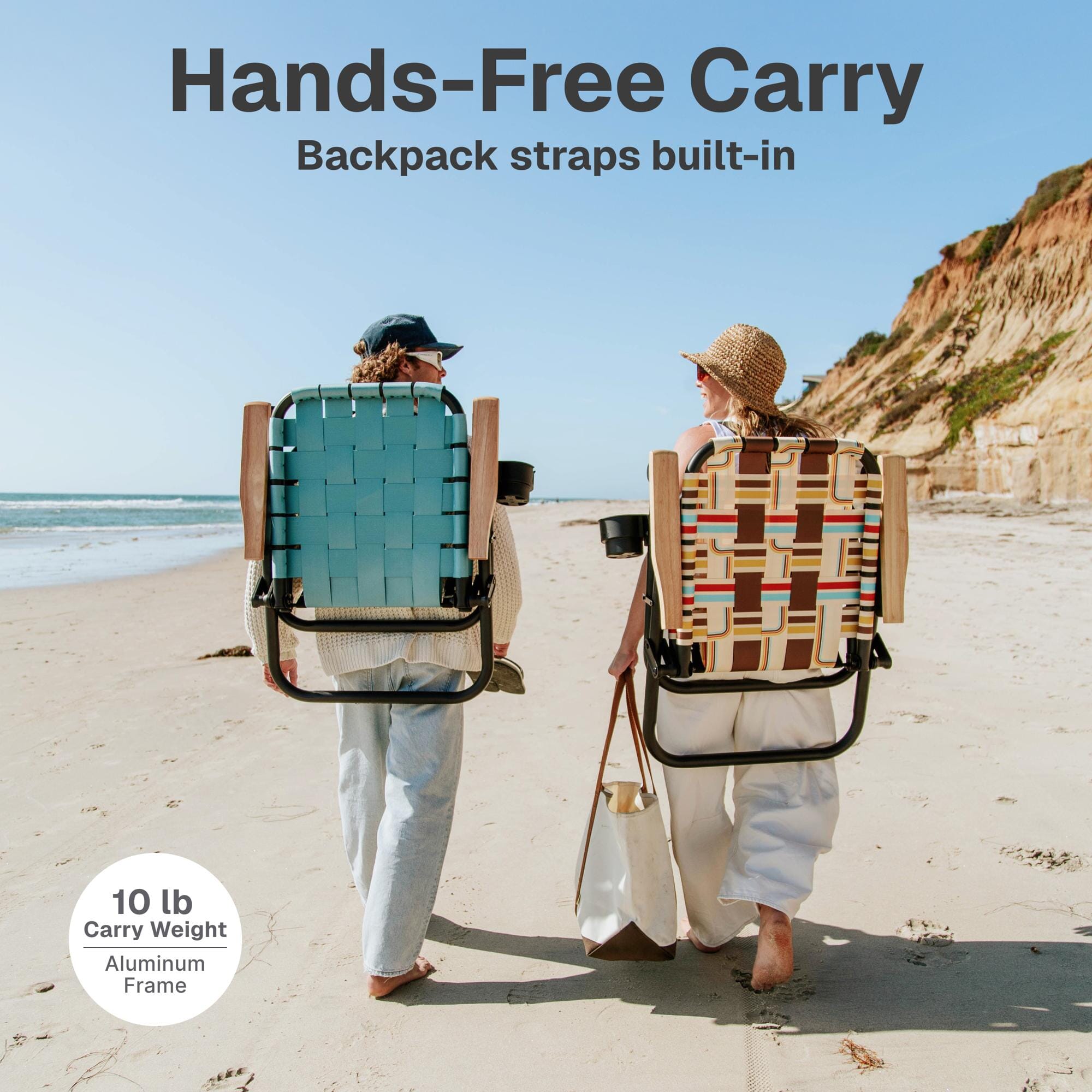 GoSports WOVN Beach Backpack Chair - 9 Styles Available - Premium