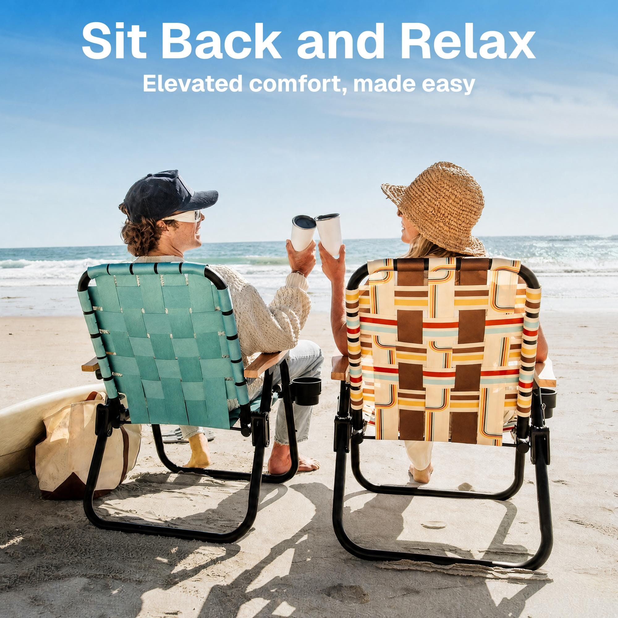 GoSports WOVN Beach Backpack Chair - 9 Styles Available - Premium Folding Camping Chair GoSports 