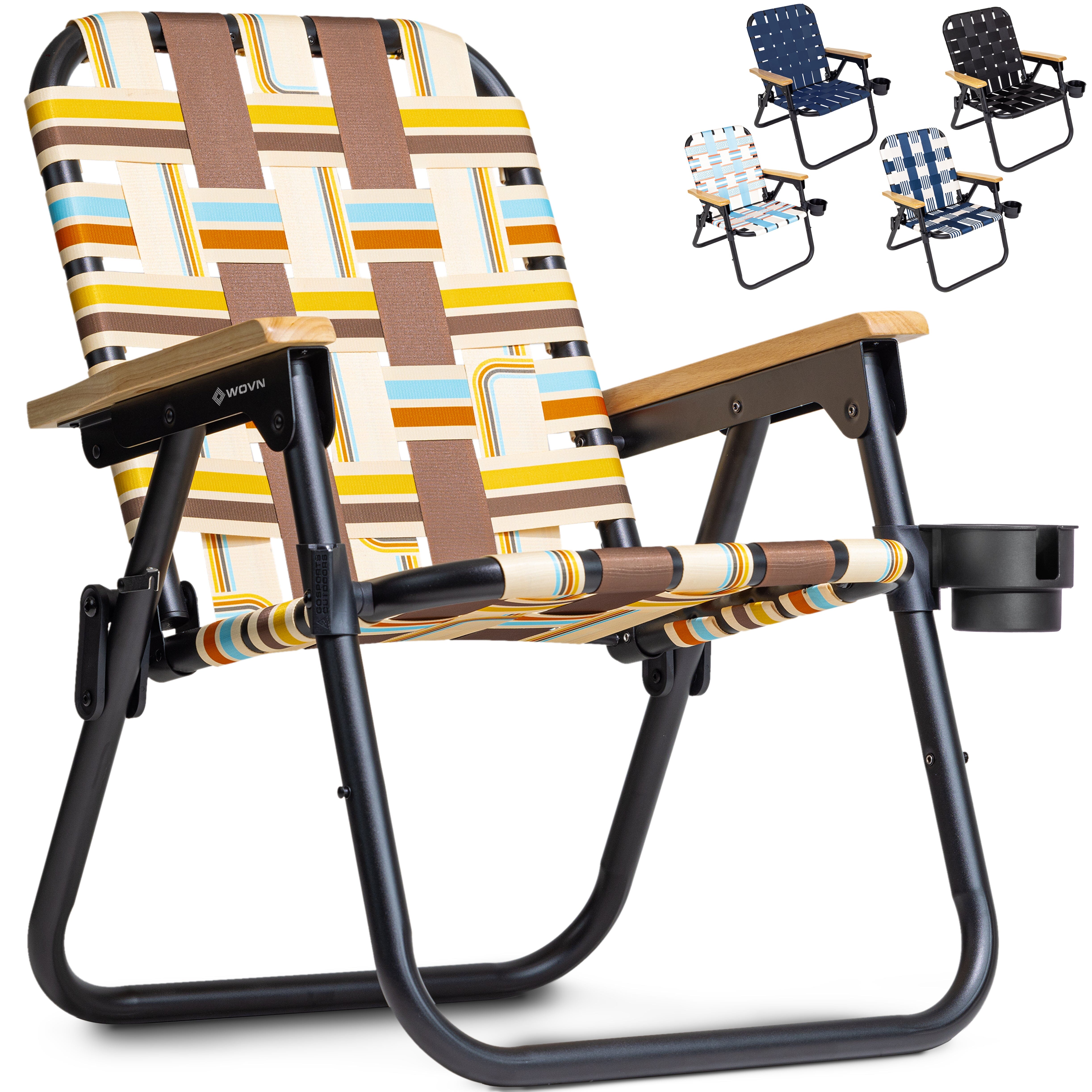 GoSports WOVN Beach Backpack Chair - 9 Styles Available - Premium Folding Camping Chair GoSports Drifter 