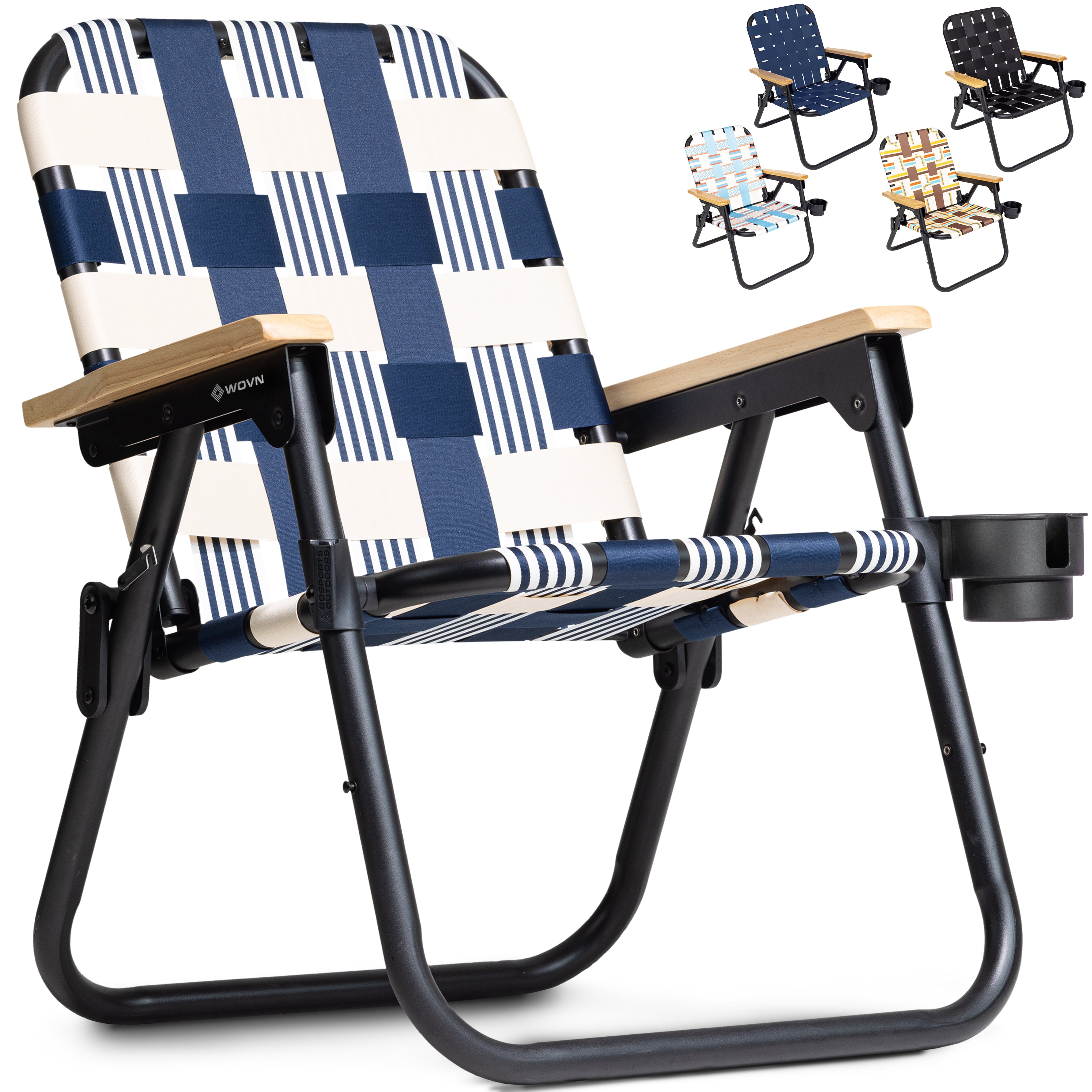 GoSports WOVN Beach Backpack Chair - 9 Styles Available - Premium Folding Camping Chair GoSports Lido 