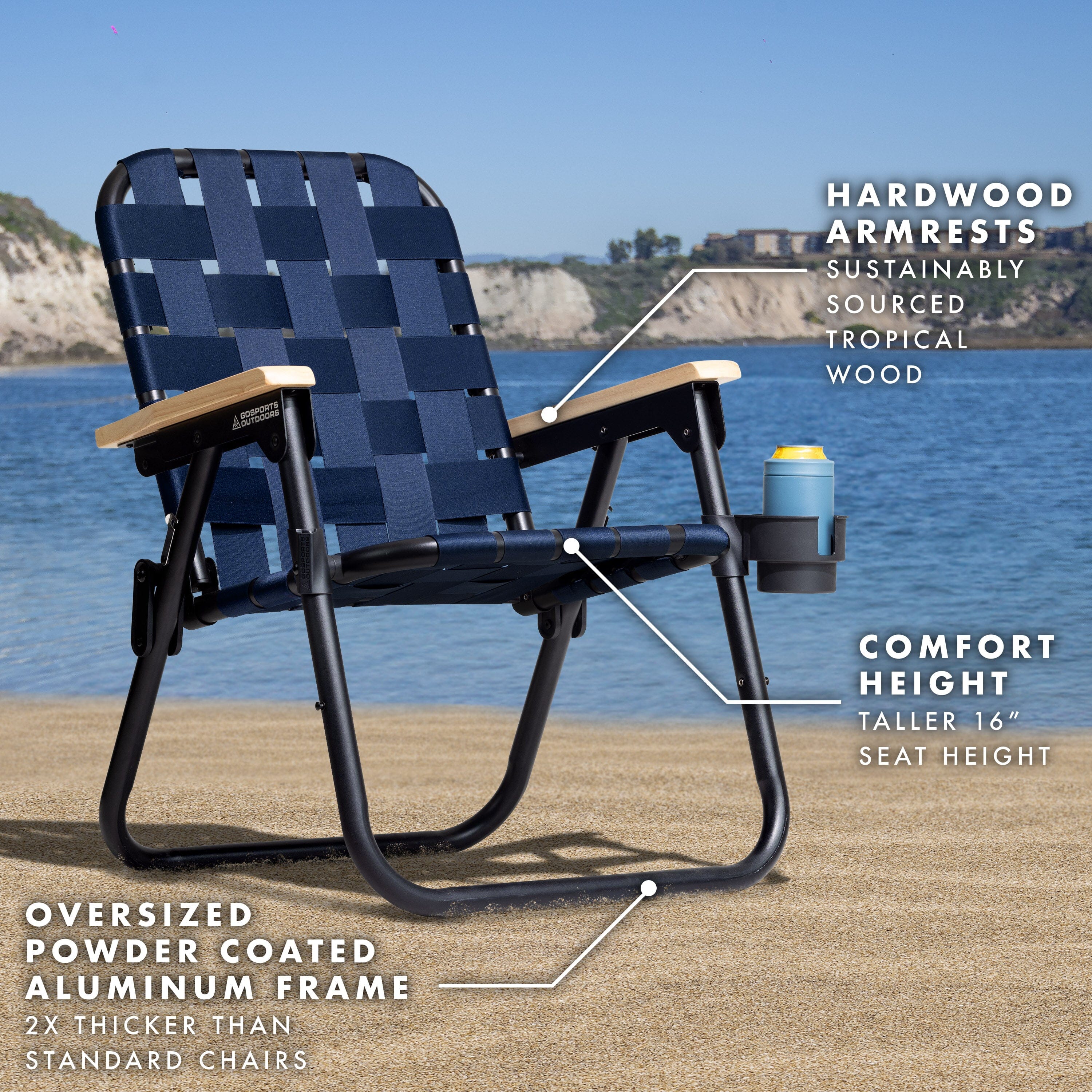 a chair with a seat and a cup on it