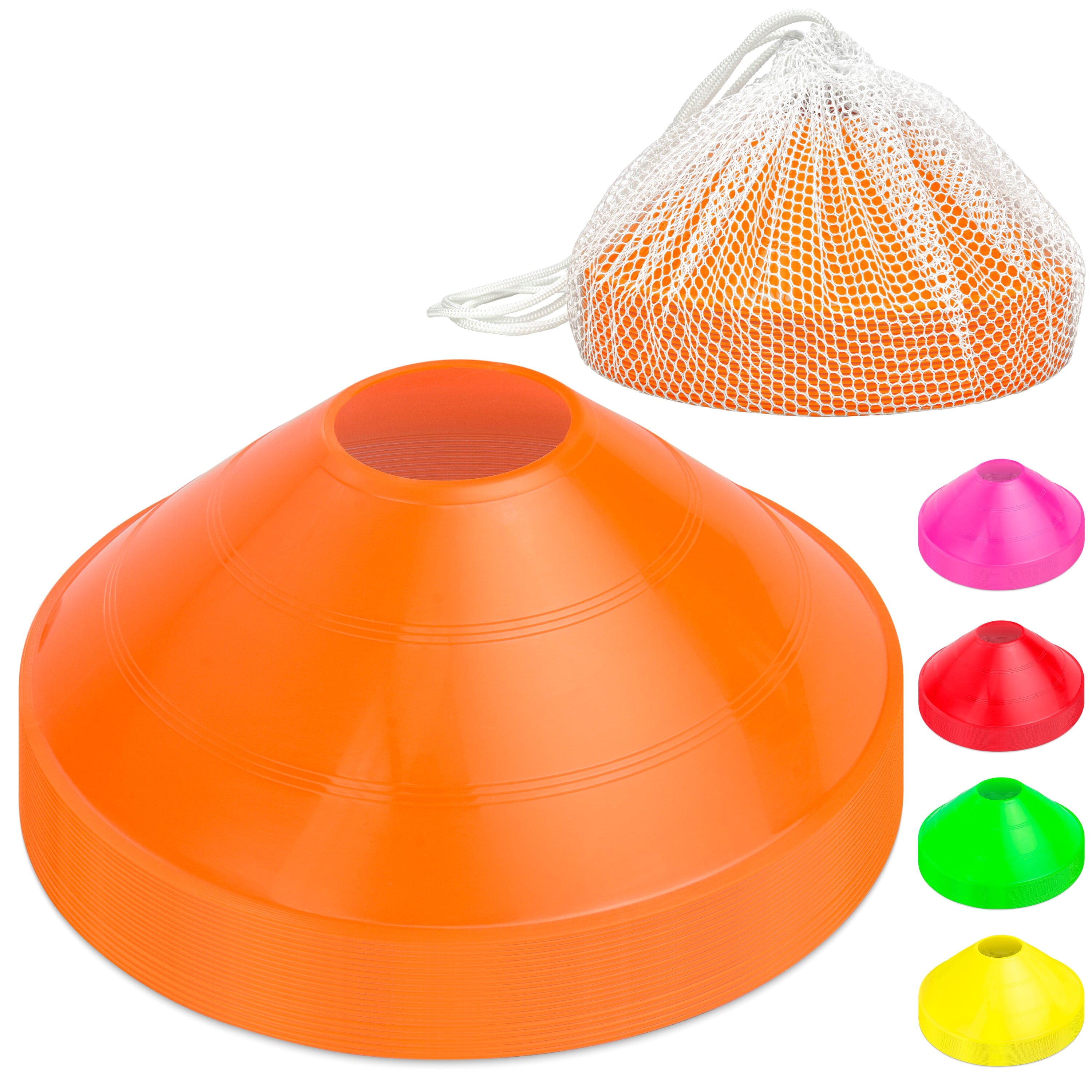 GoSports Premium Sports Cones for Training and Drills - 20 Pack with Tote Cones GoSports Orange 