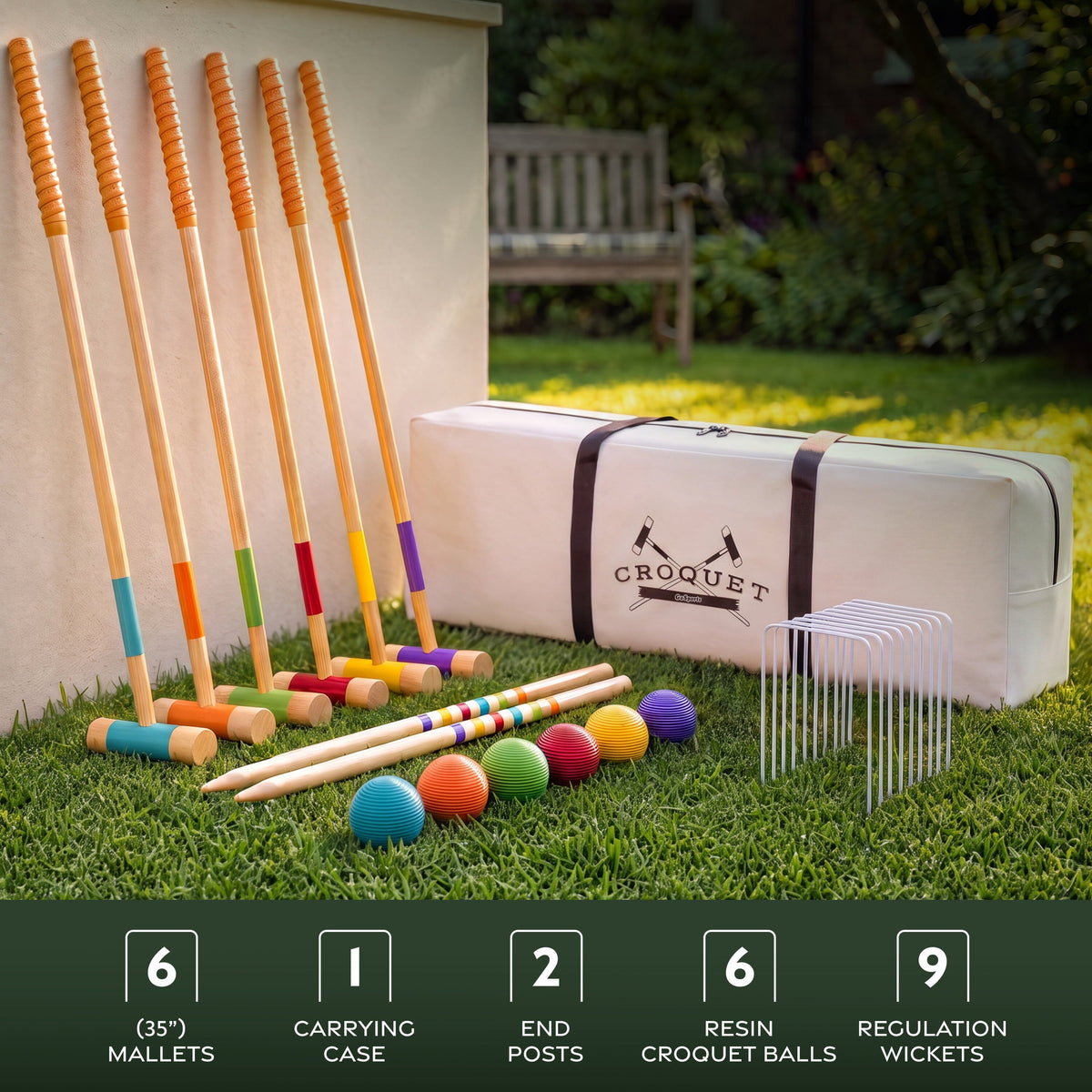 Premium Croquet Lawn Game Set Croquet GoSports Outdoor Games 