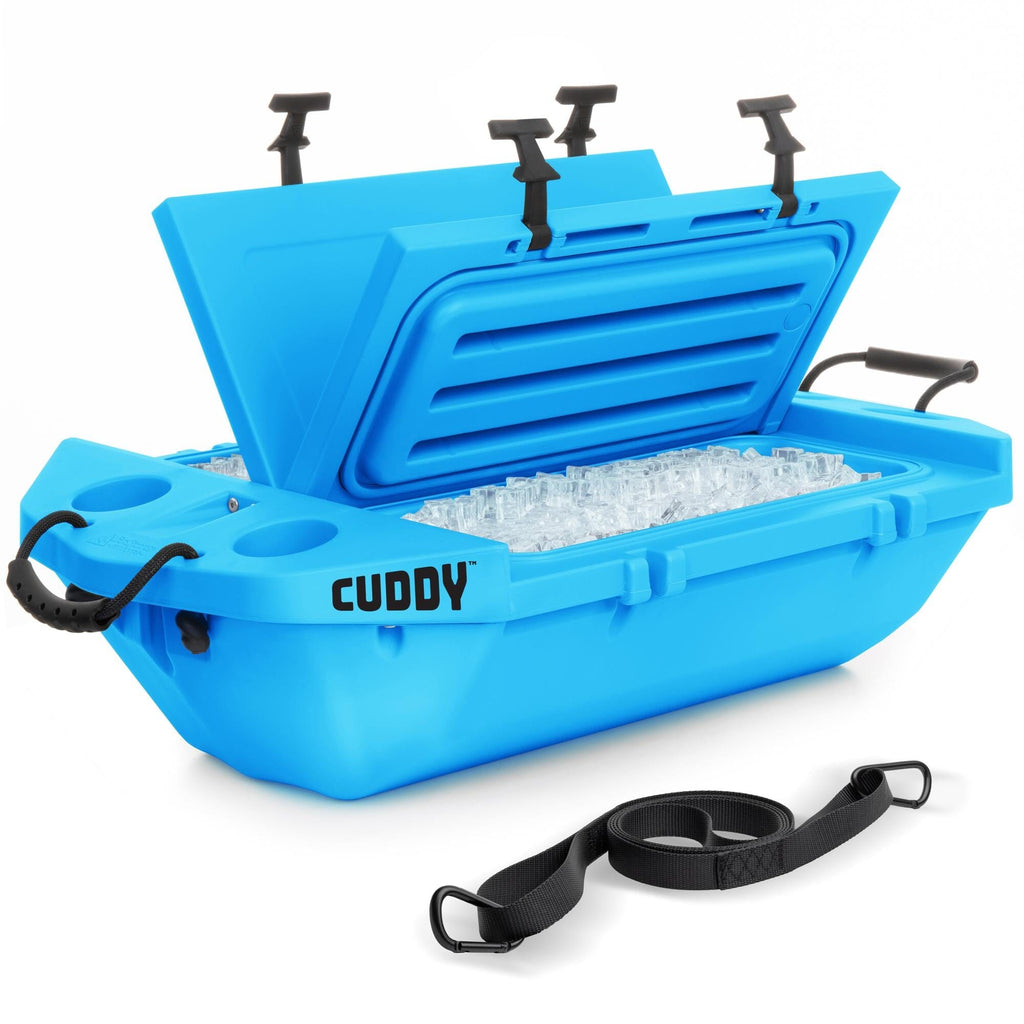 CUDDY Floating Cooler and Dry Storage Vessel – 40QT – Amphibious Hard Shell Design, Glacier Blue GoSports 