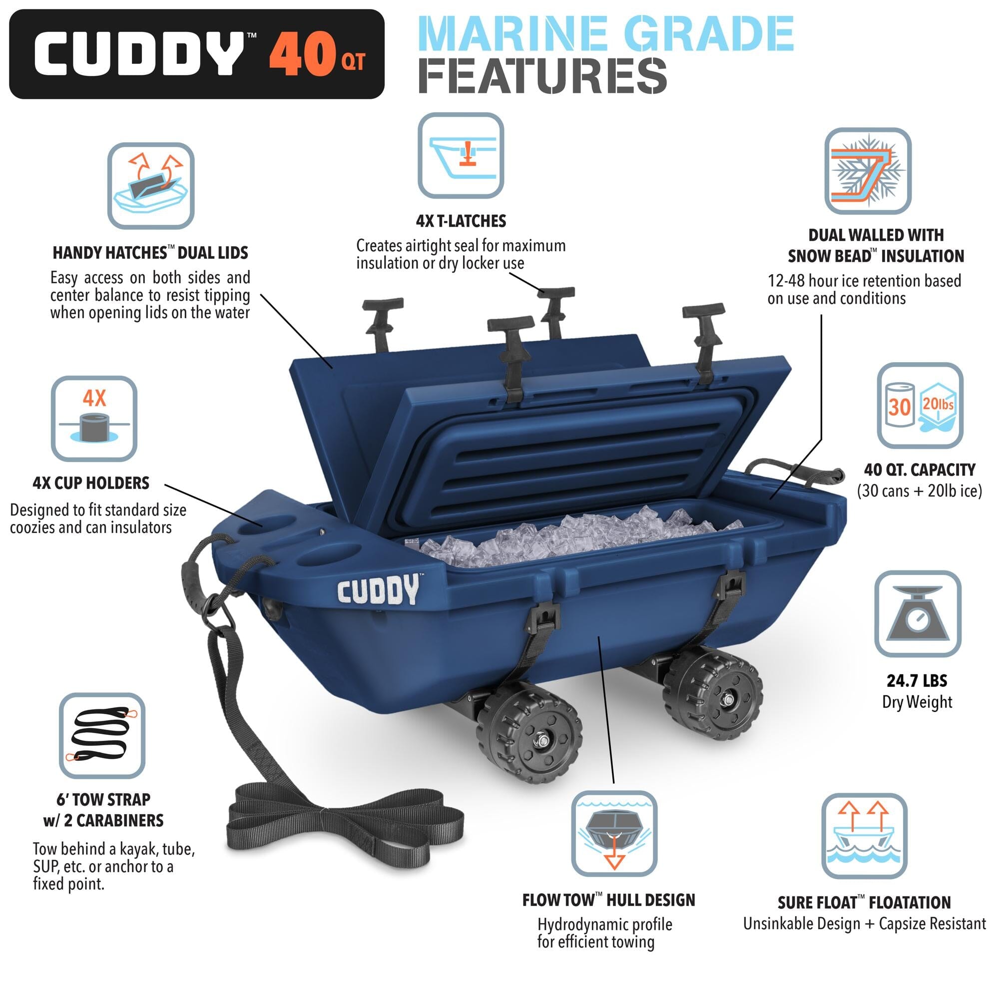 cuddy cooler crawler features