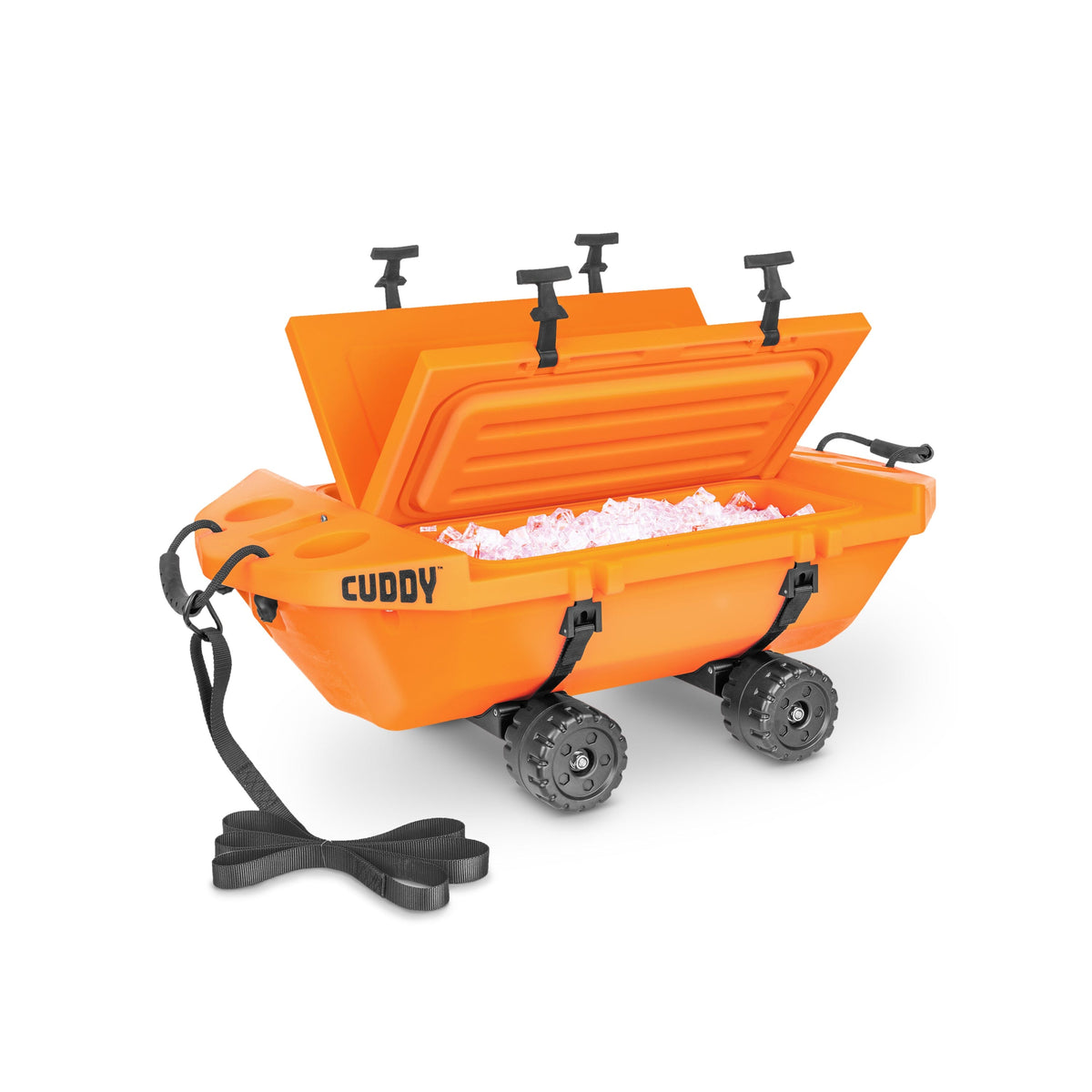 40 qt Premium Floating Cooler with Crawler Kit Cuddy Orange 
