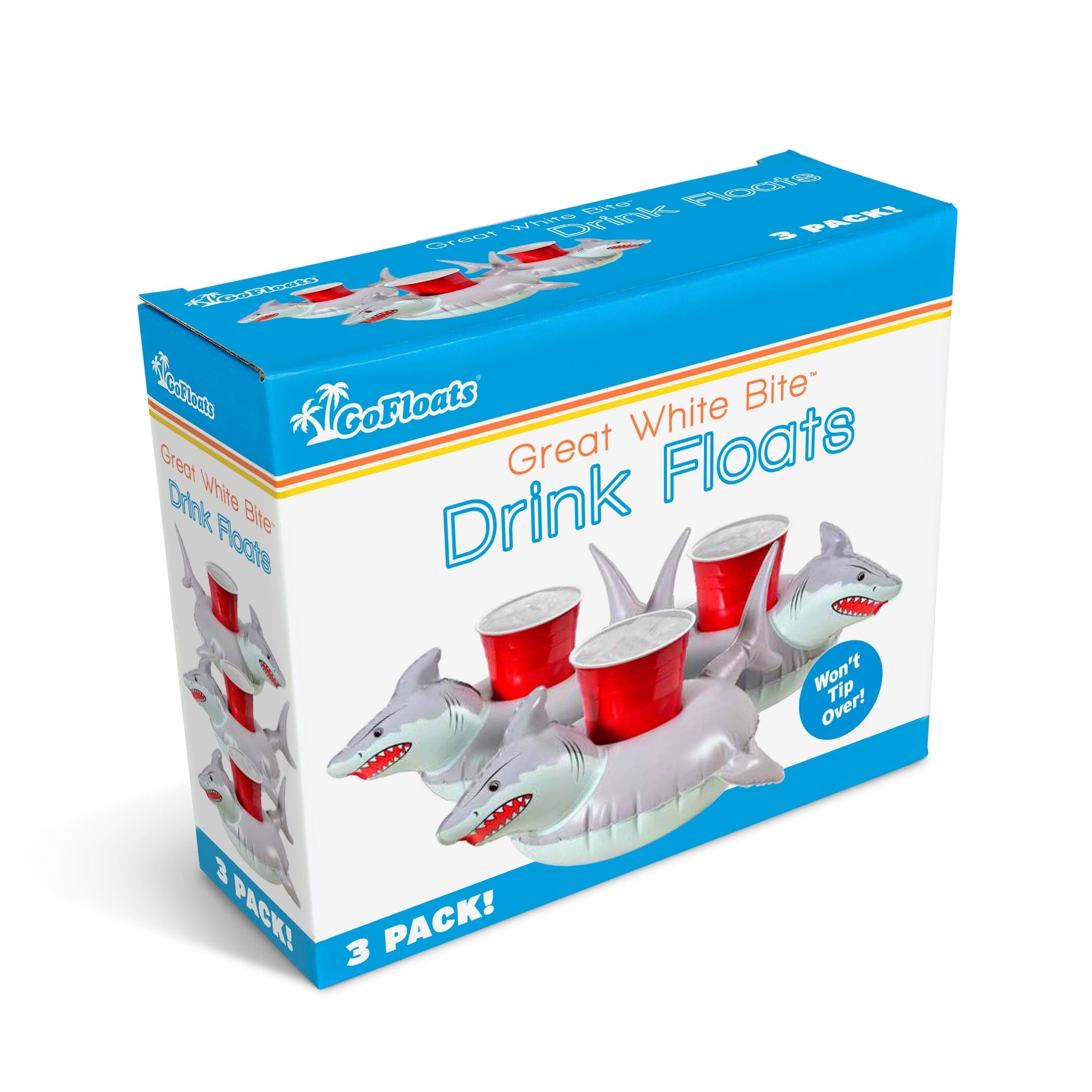 GoFloats Inflatable Drink Holders 3-Pack - Shark GoFloats 