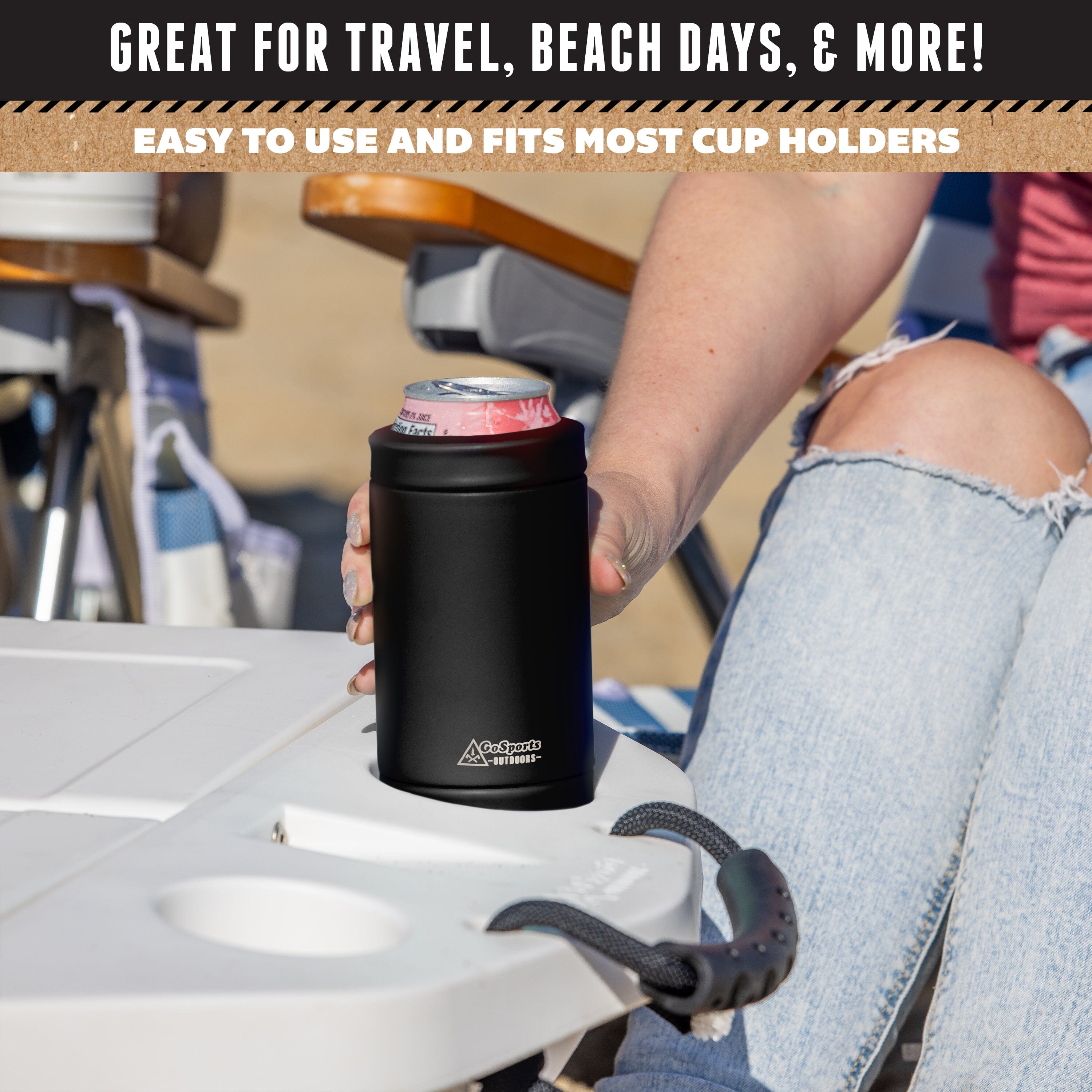 DUALIE 3 in 1 Insulated Can Cooler - Black GoSports 