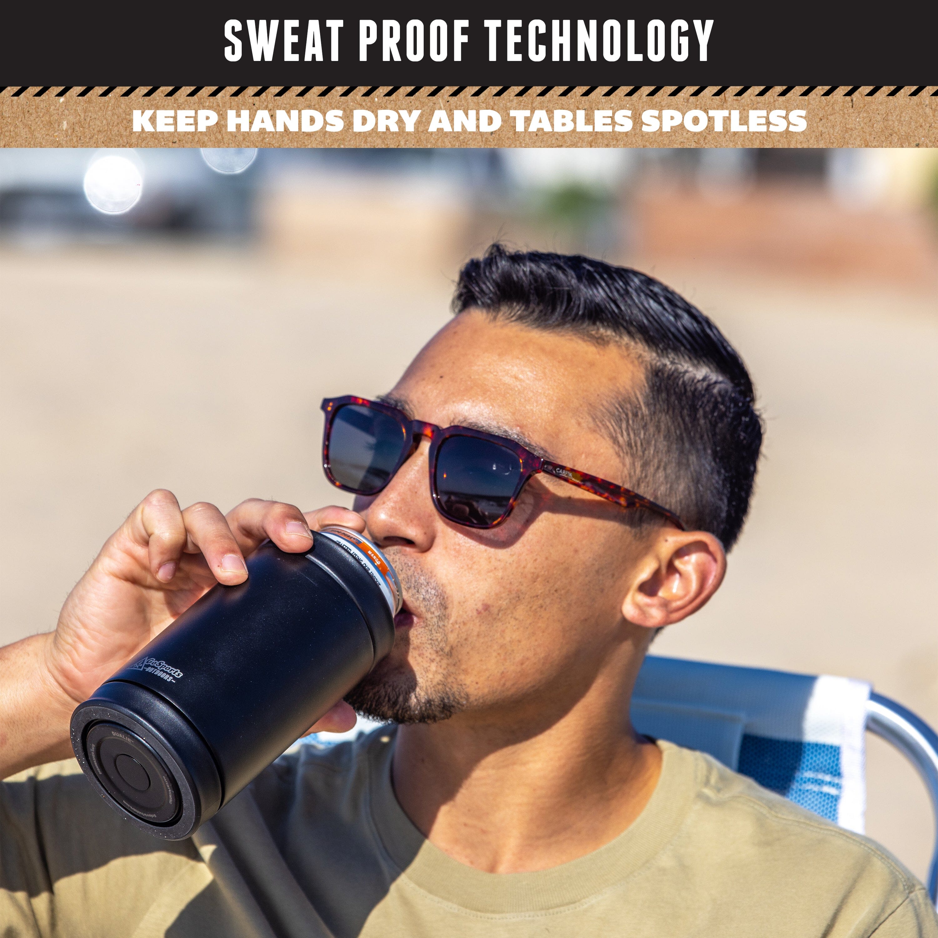 DUALIE 3 in 1 Insulated Can Cooler - Black GoSports 