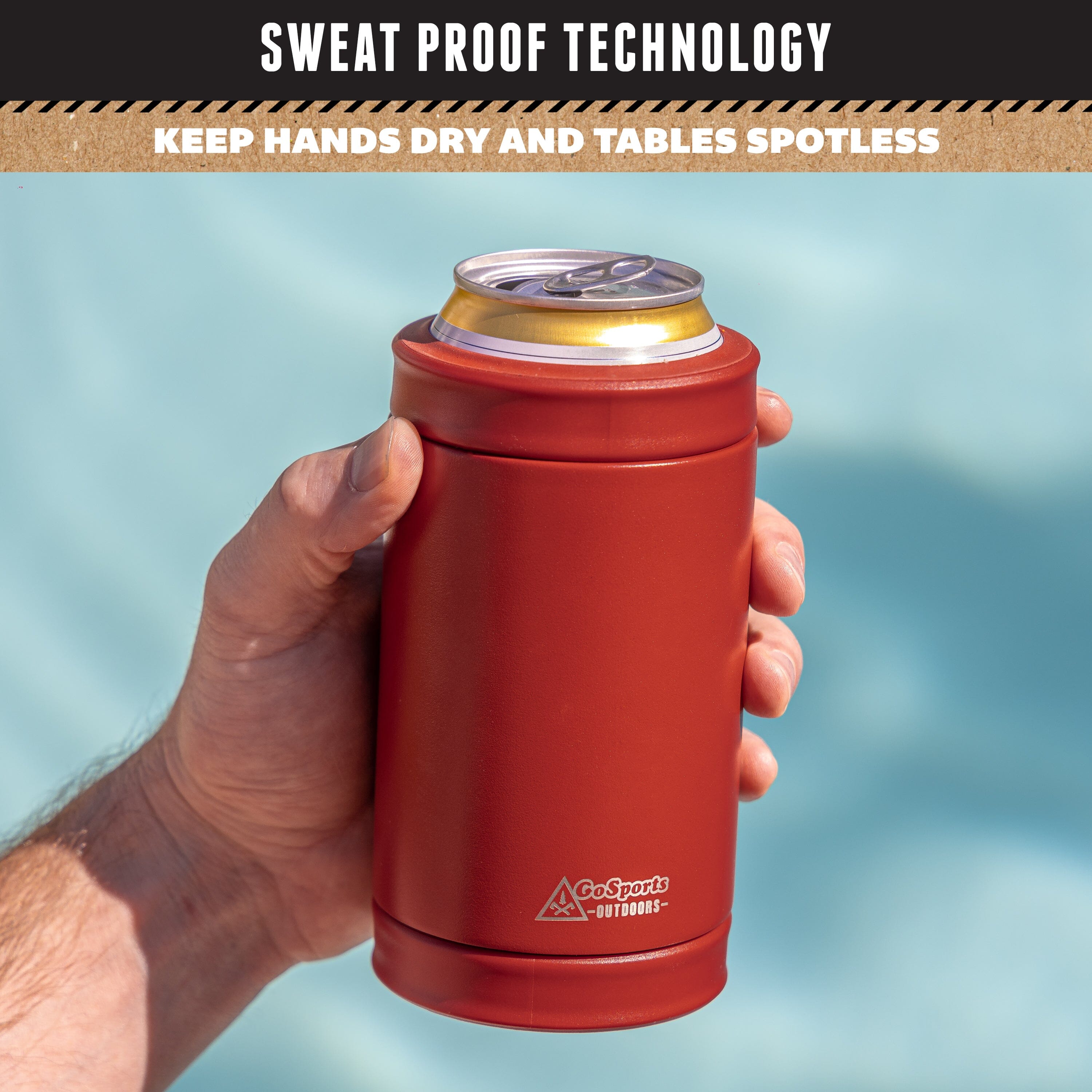 DUALIE 3 in 1 Insulated Can Cooler - Burnt Red GoSports 