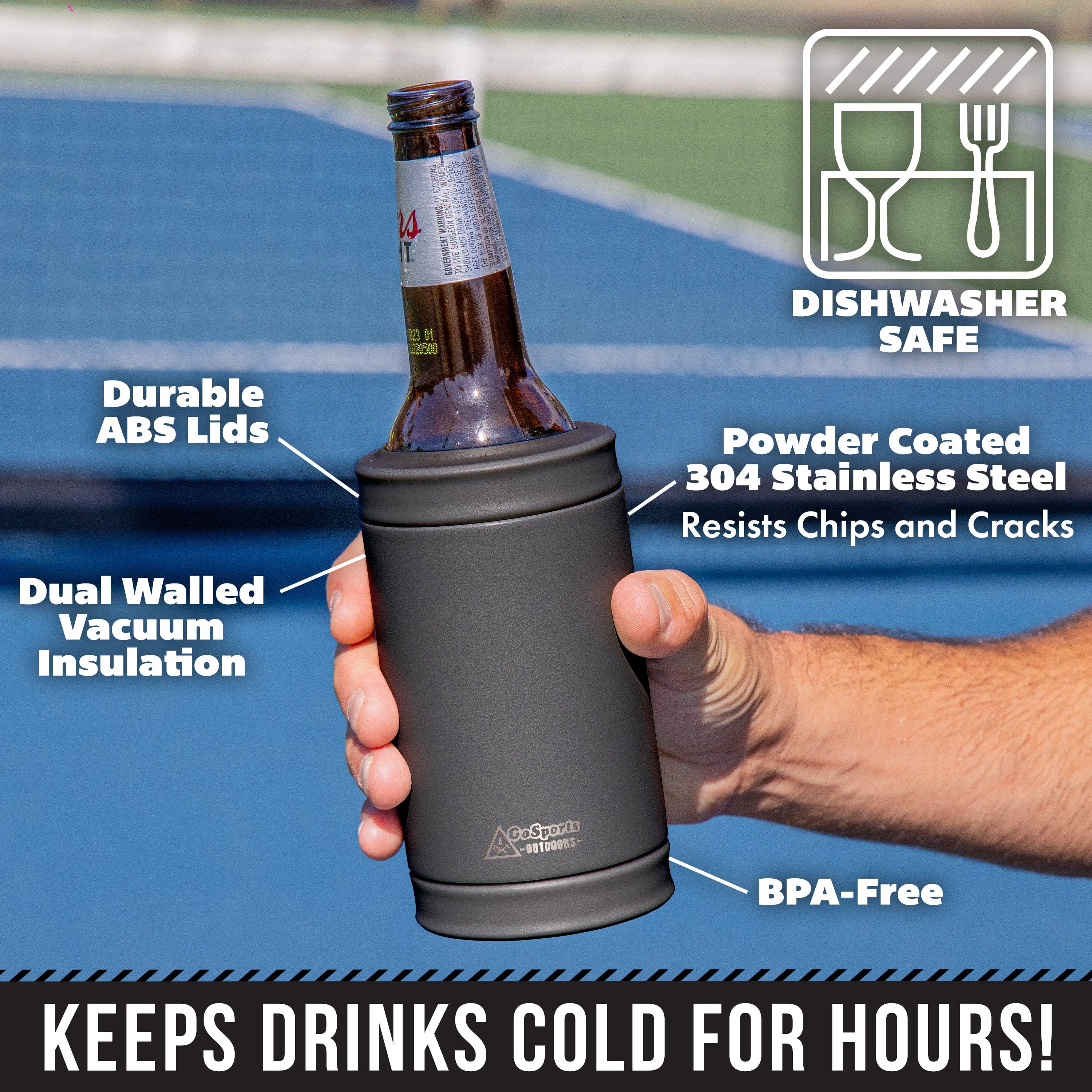 DUALIE 3 in 1 Insulated Can Cooler - Charcoal GoSports 