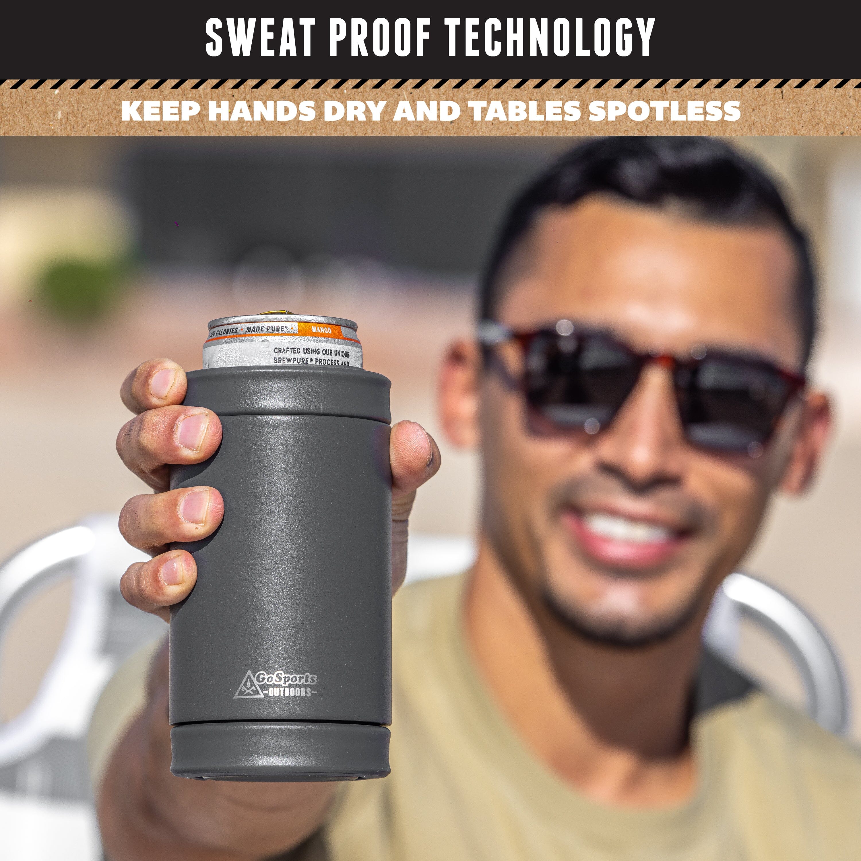 DUALIE 3 in 1 Insulated Can Cooler - Charcoal GoSports 