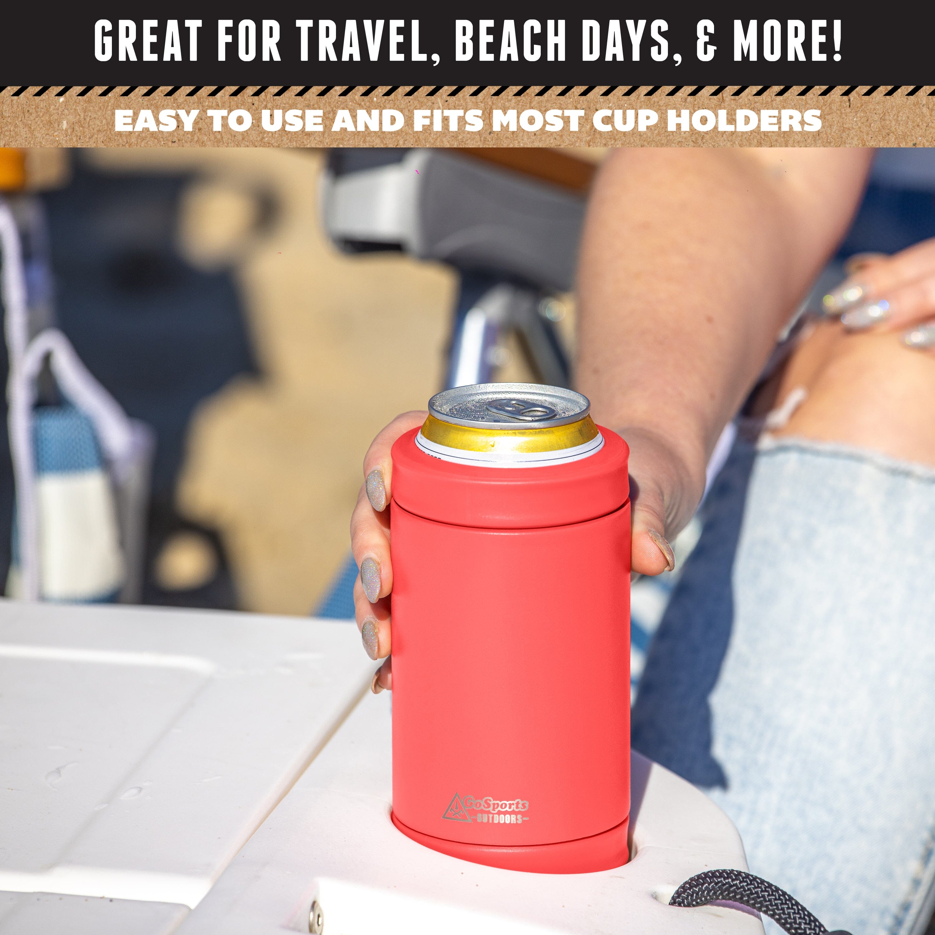DUALIE 3 in 1 Insulated Can Cooler - Coral GoSports 