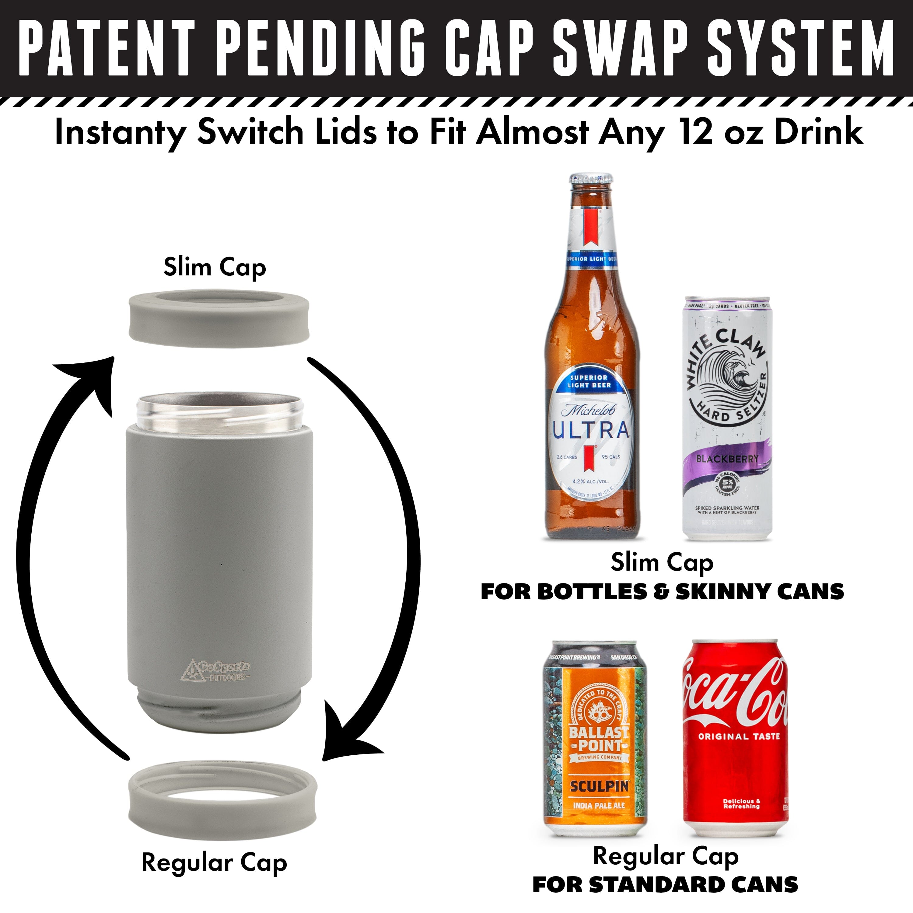 DUALIE 3 in 1 Insulated Can Cooler - Fog Gray GoSports 