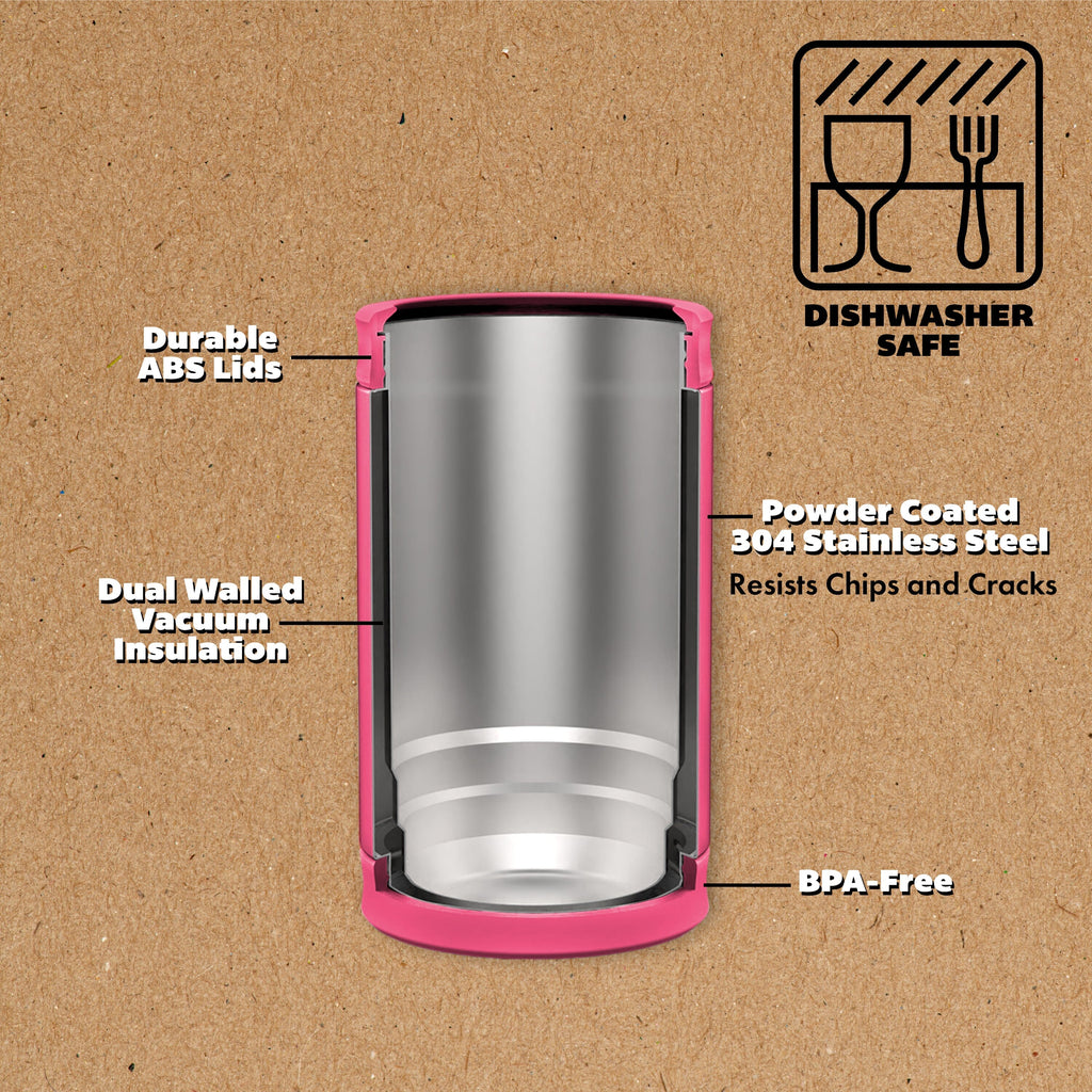 DUALIE 3 in 1 Insulated Can Cooler - Magenta GoSports 
