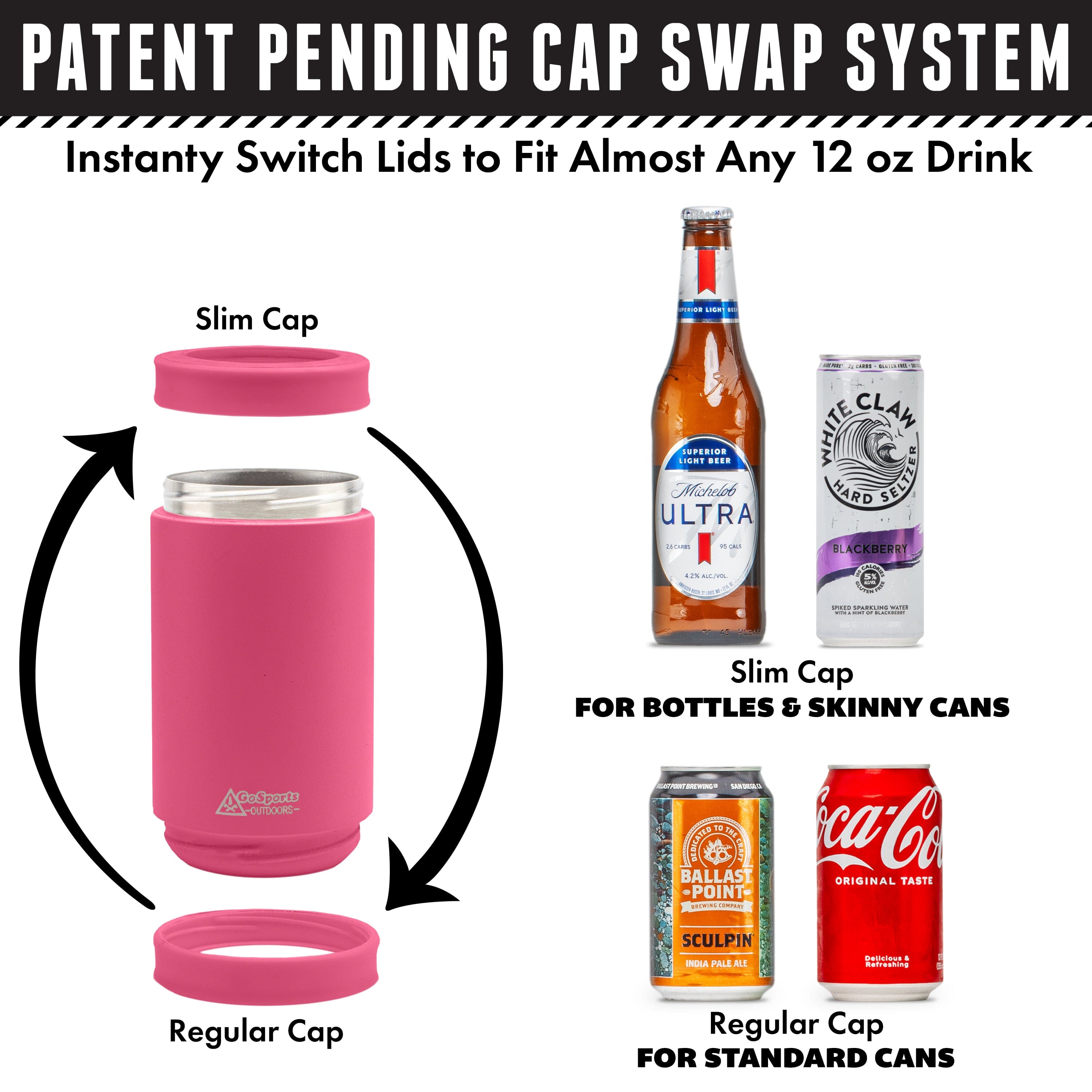 DUALIE 3 in 1 Insulated Can Cooler - Magenta GoSports 