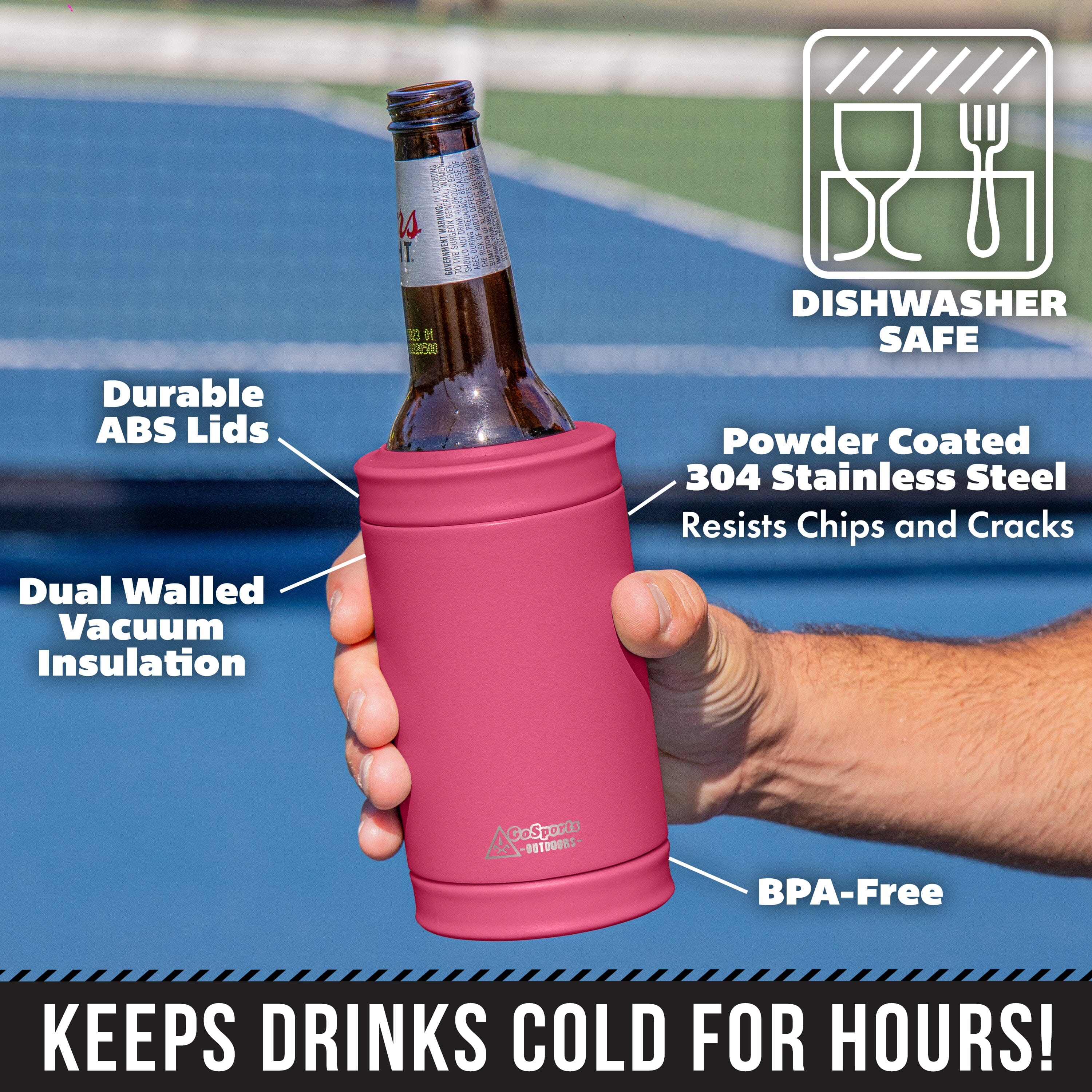 DUALIE 3 in 1 Insulated Can Cooler - Magenta GoSports 