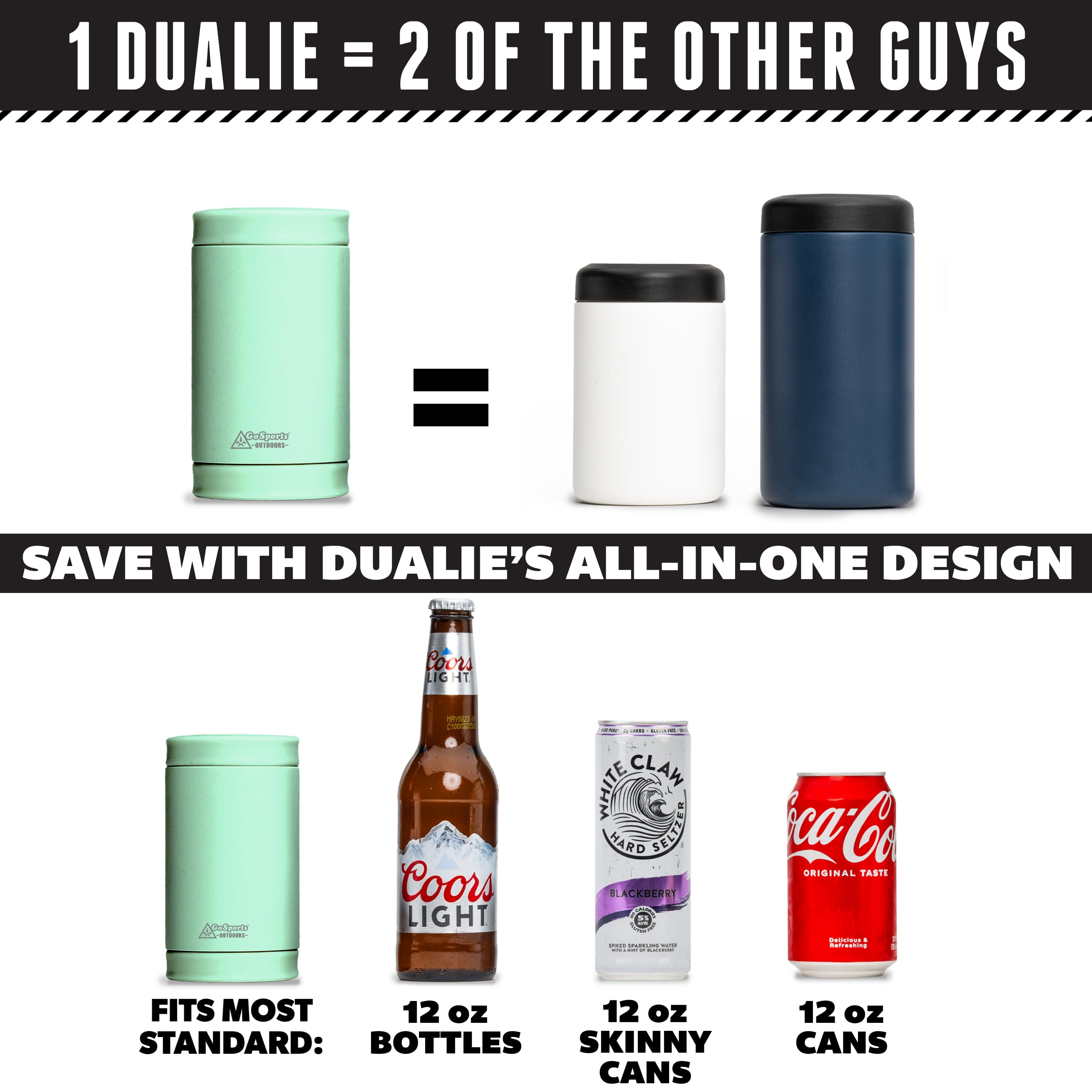 DUALIE 3 in 1 Insulated Can Cooler - Sea Foam GoSports 