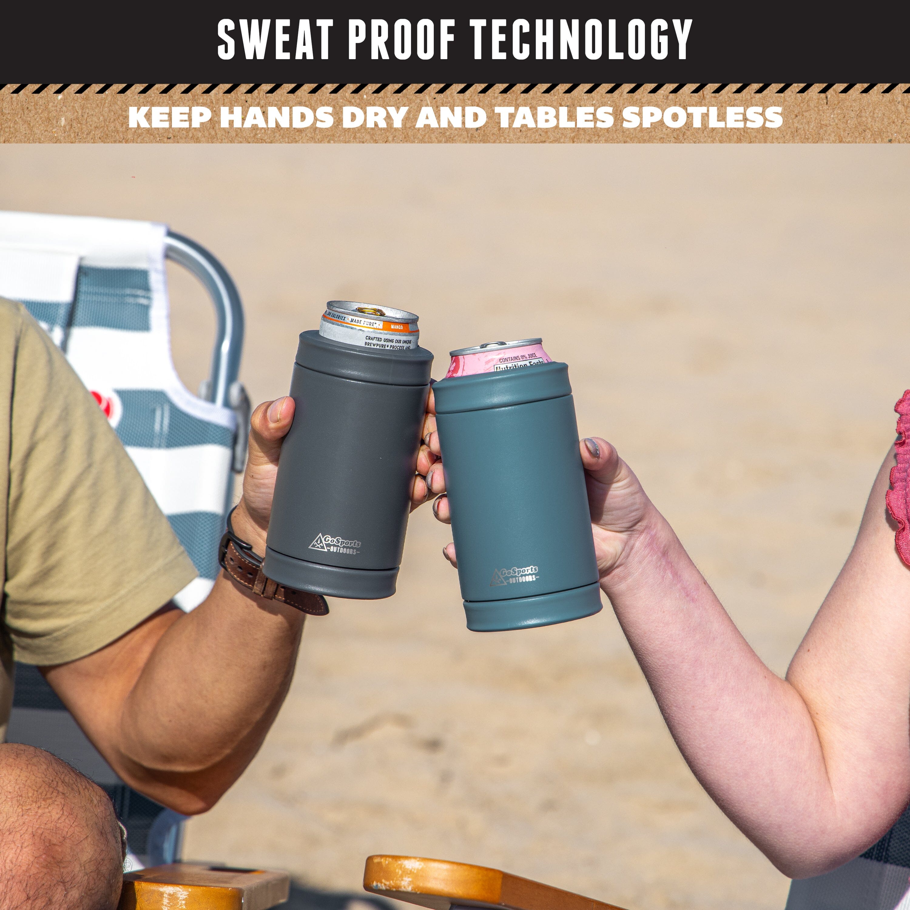 DUALIE 3 in 1 Insulated Can Cooler - Stone Blue GoSports 