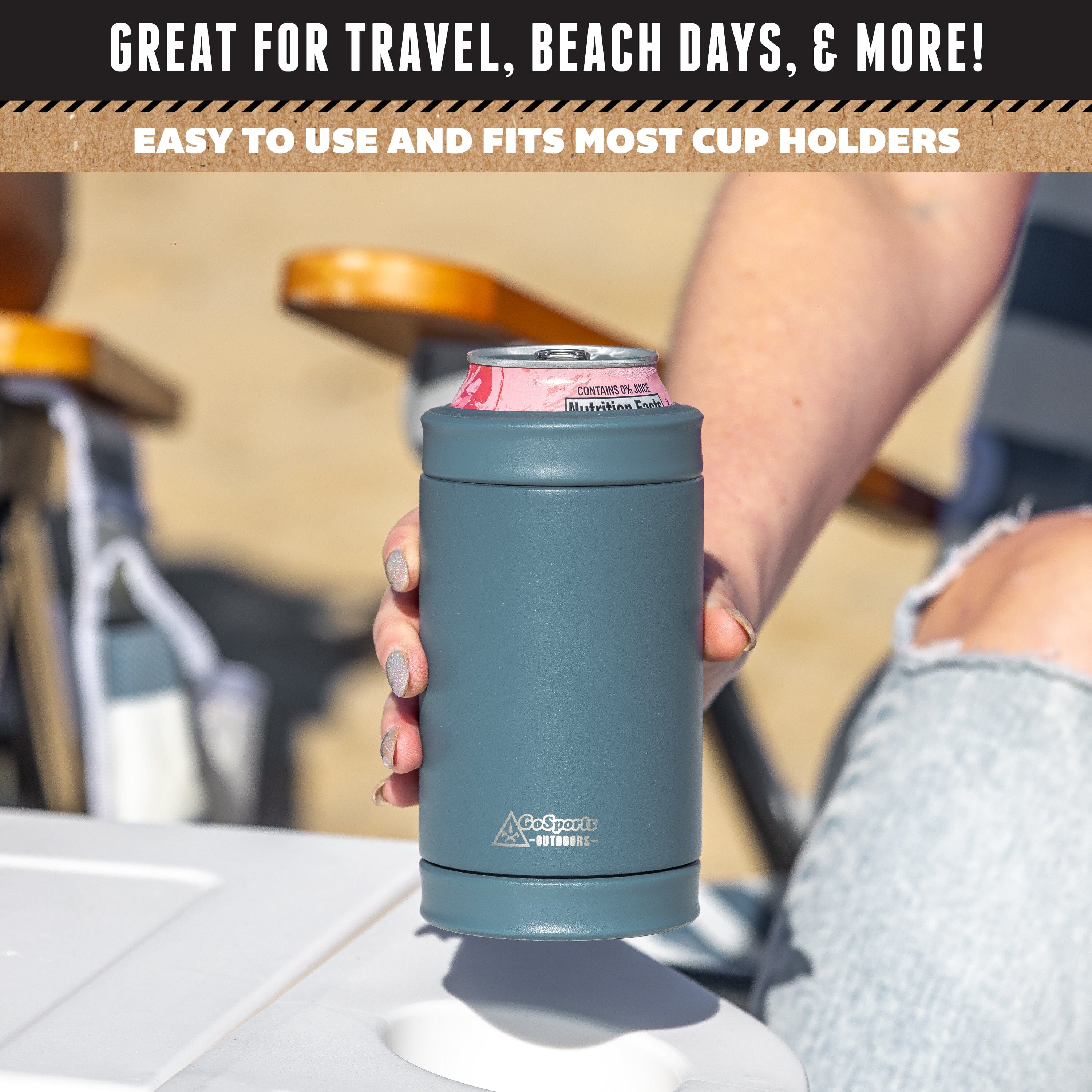 DUALIE 3 in 1 Insulated Can Cooler - Stone Blue GoSports 