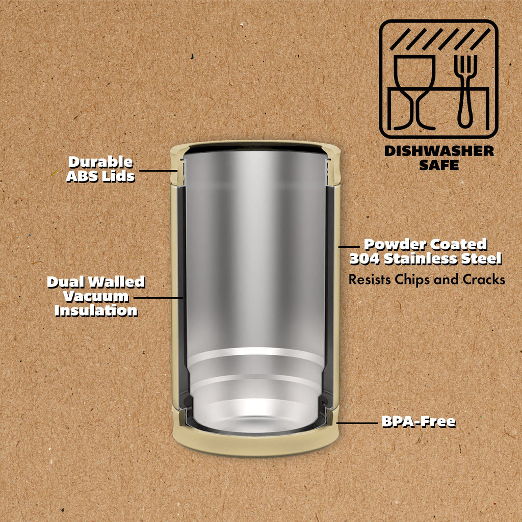 DUALIE 3 in 1 Insulated Can Cooler - Tan GoSports 